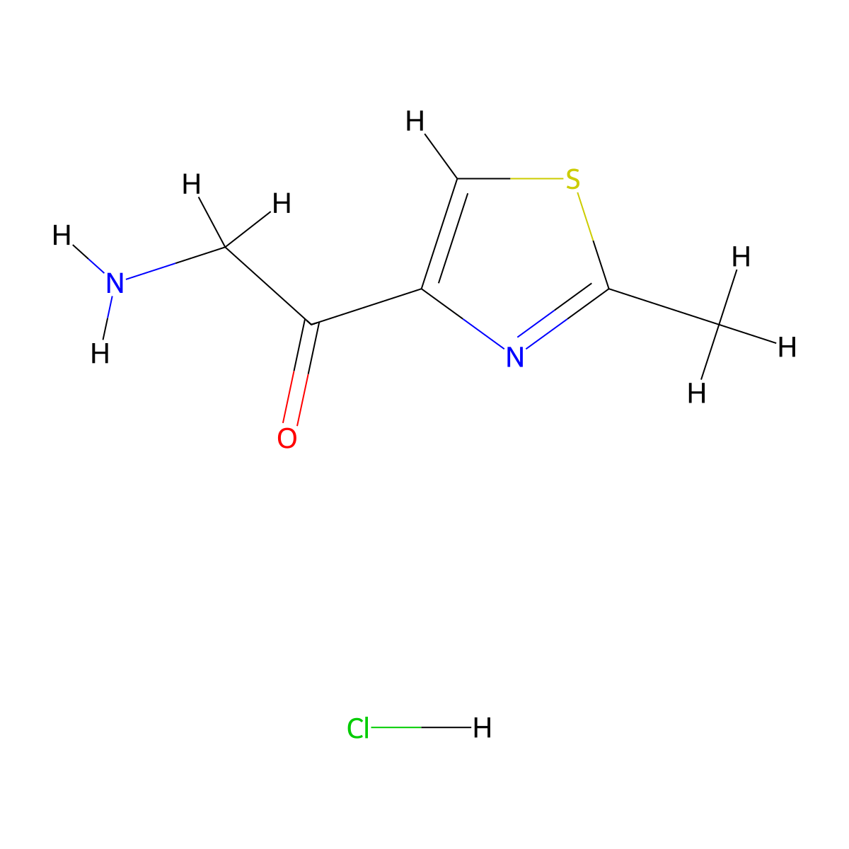 2-Amino-1-(2-methyl-1,3-thiazol-4-yl)ethan-1-one hydrochloride molecular structure, CAS 2243515-22-0