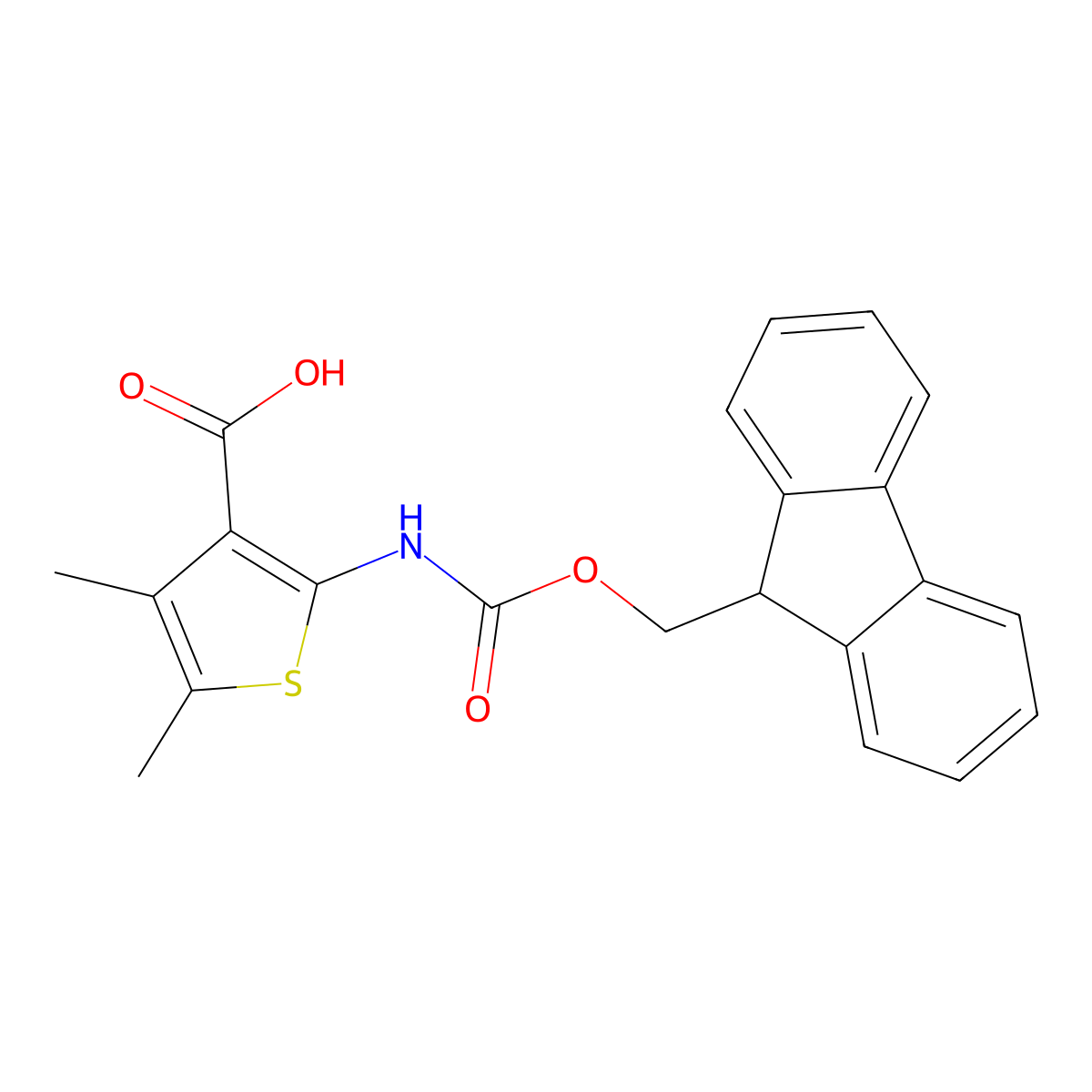 2-({[(9H-fluoren-9-yl)methoxy]carbonyl}amino)-4,5-dimethylthiophene-3-carboxylic acid molecular structure, CAS 2243515-31-1
