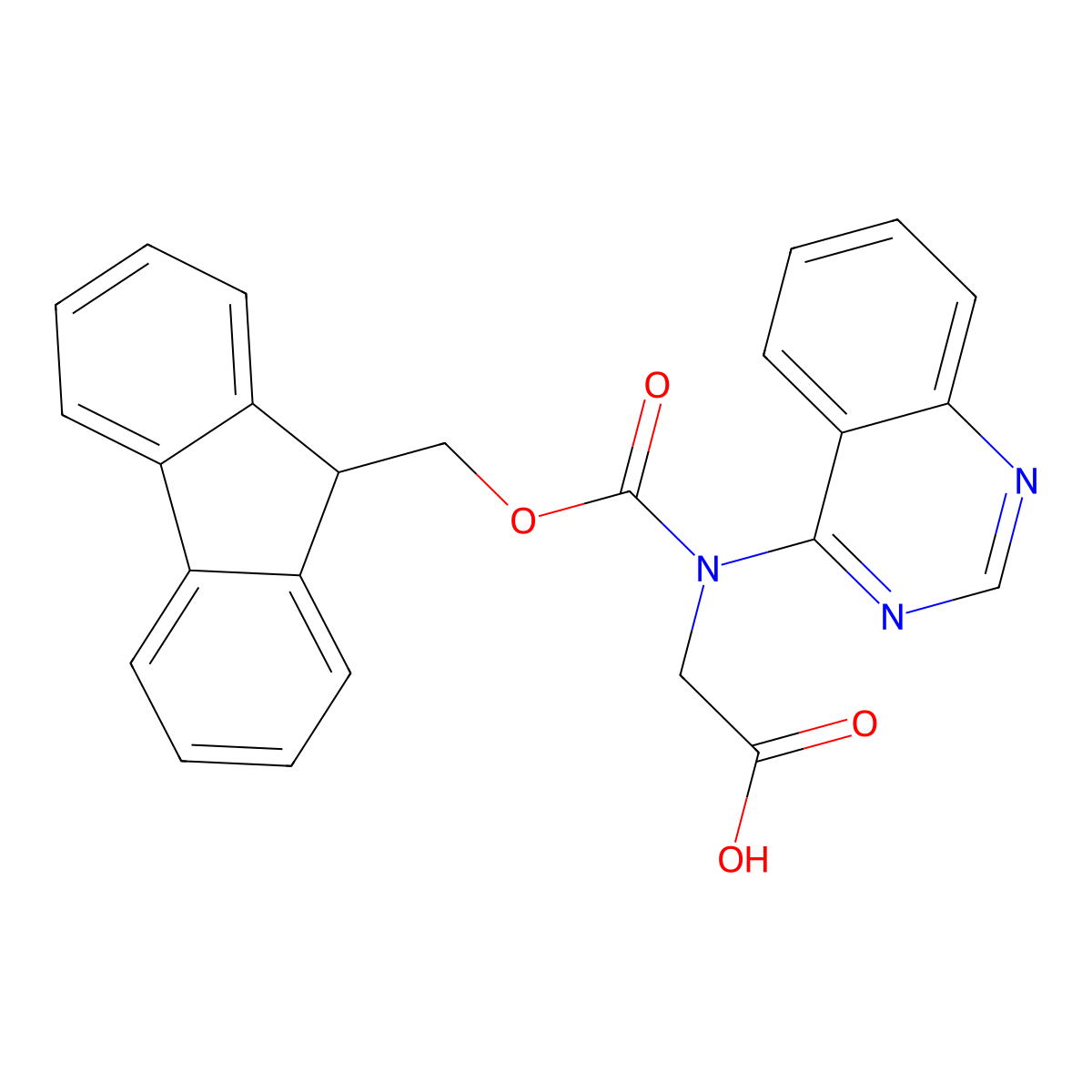 2-({[(9H-fluoren-9-yl)methoxy]carbonyl}(quinazolin-4-yl)amino)acetic acid molecular structure, CAS 2243515-32-2