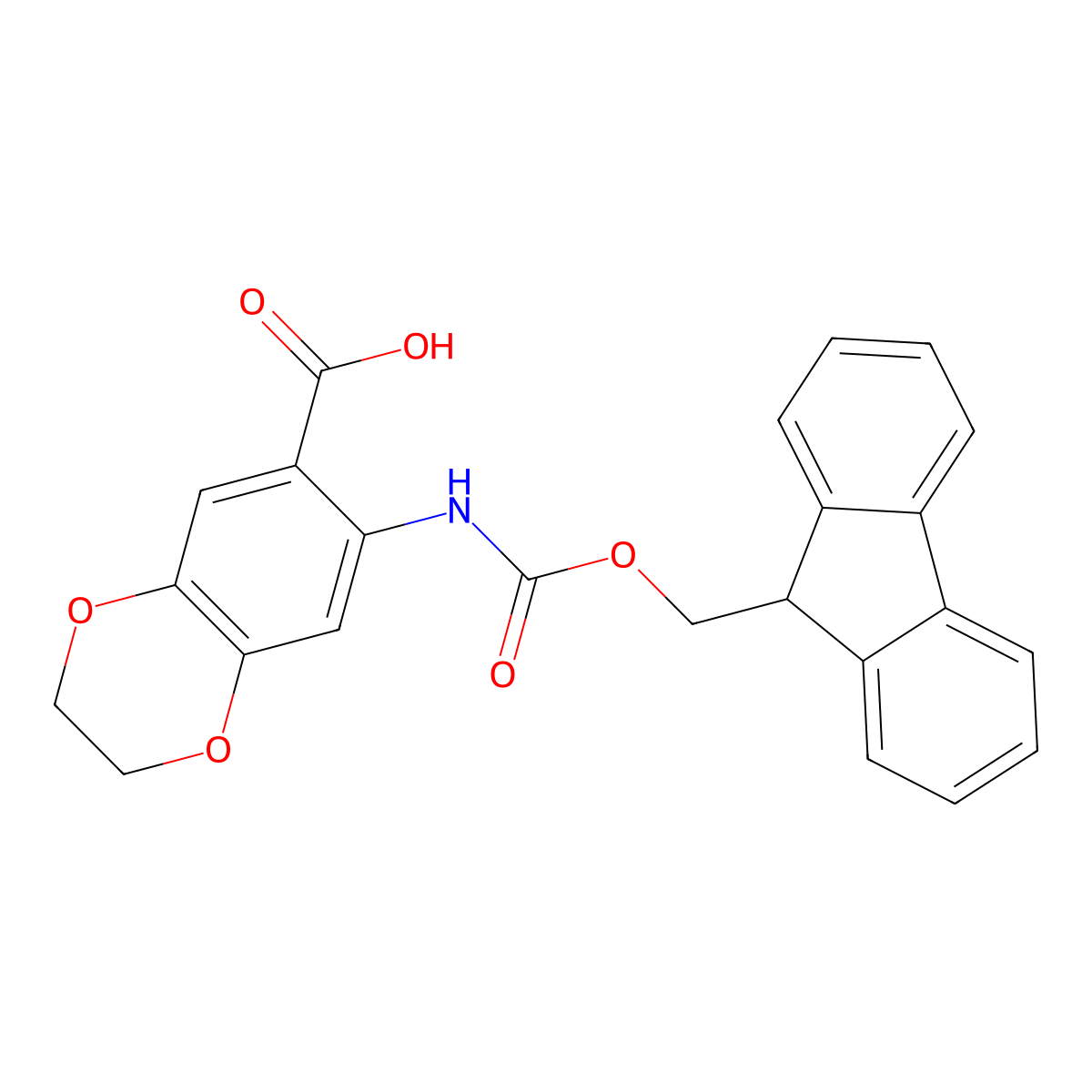 7-({[(9H-fluoren-9-yl)methoxy]carbonyl}amino)-2,3-dihydro-1,4-benzodioxine-6-carboxylic acid molecular structure, CAS 2243515-52-6