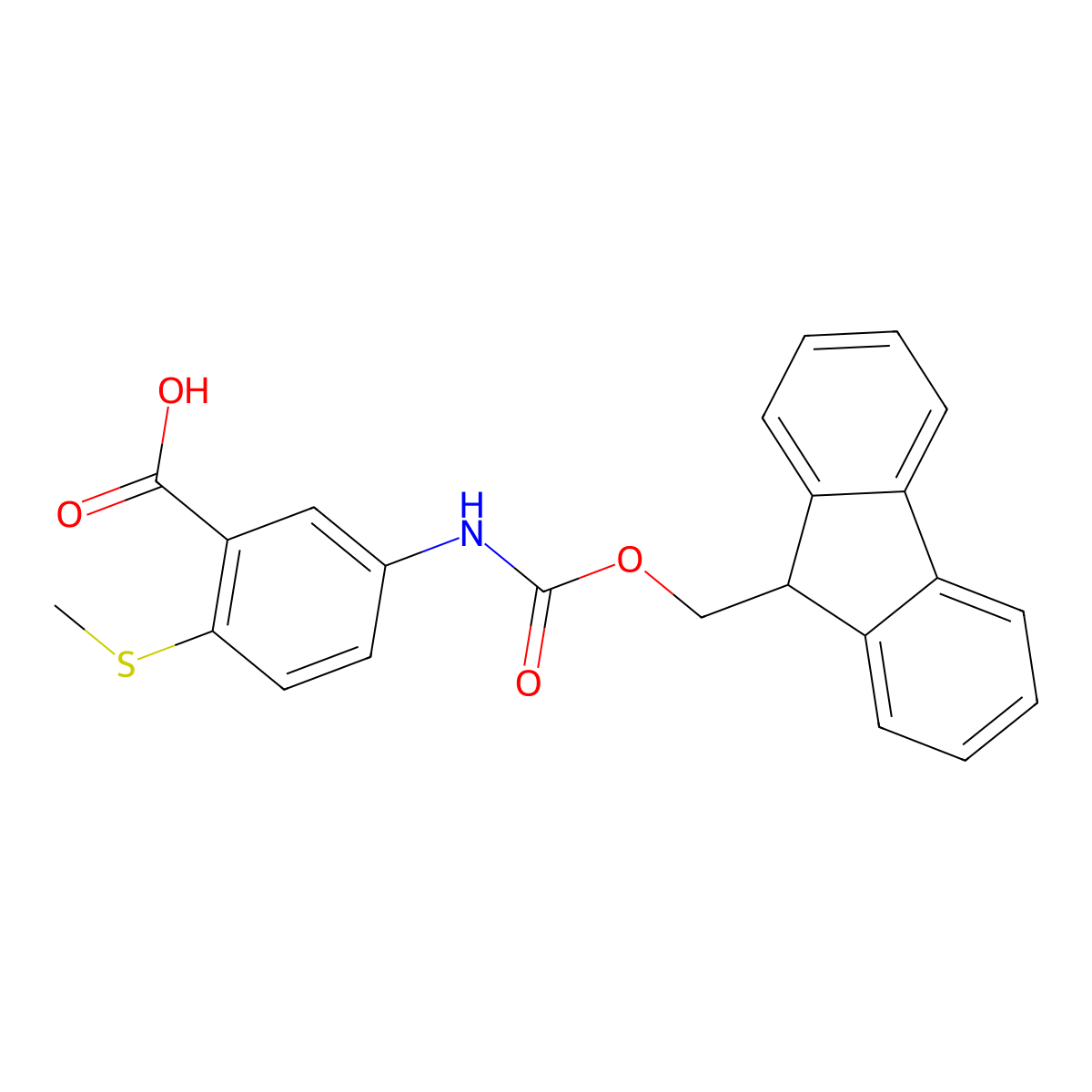 5-({[(9H-fluoren-9-yl)methoxy]carbonyl}amino)-2-(methylsulfanyl)benzoic acid molecular structure, CAS 2243515-61-7