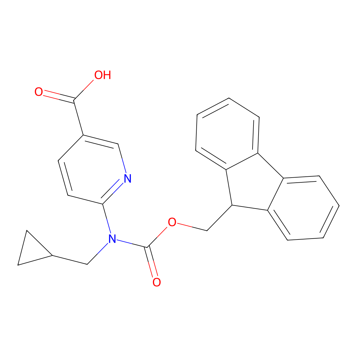 6-[(cyclopropylmethyl)({[(9H-fluoren-9-yl)methoxy]carbonyl})amino]pyridine-3-carboxylic acid molecular structure, CAS 2243515-62-8
