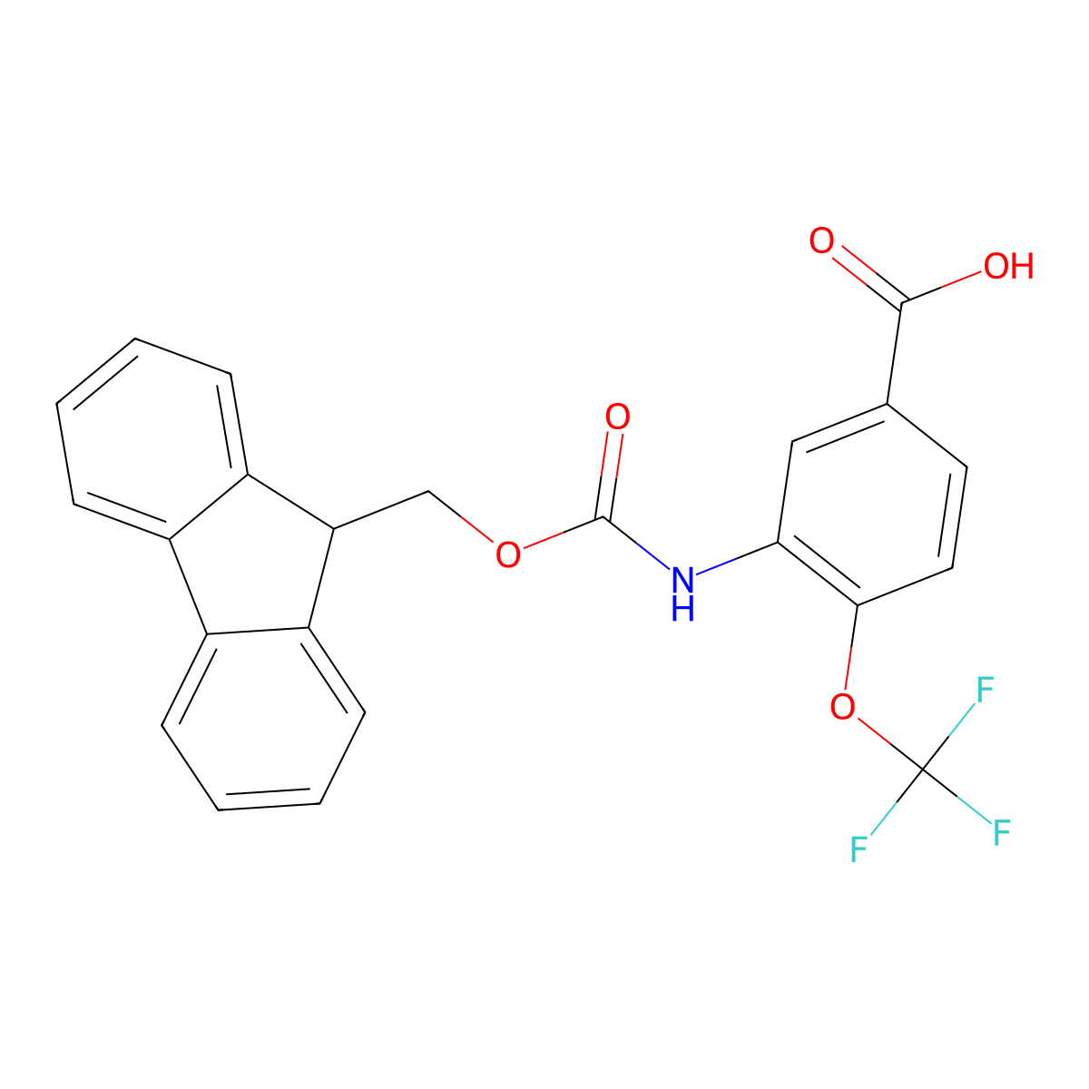 3-({[(9H-fluoren-9-yl)methoxy]carbonyl}amino)-4-(trifluoromethoxy)benzoic acid molecular structure, CAS 2243515-63-9