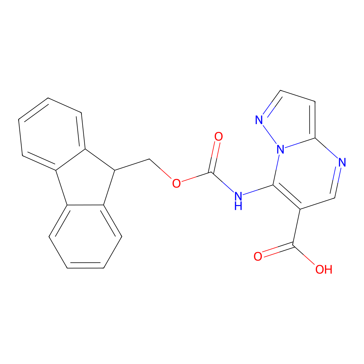 7-({[(9H-fluoren-9-yl)methoxy]carbonyl}amino)pyrazolo[1,5-a]pyrimidine-6-carboxylic acid molecular structure, CAS 2243515-68-4