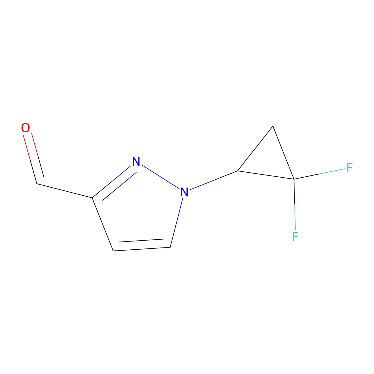 1-(2,2-difluorocyclopropyl)-1H-pyrazole-3-carbaldehyde molecular structure, CAS 2243515-73-1