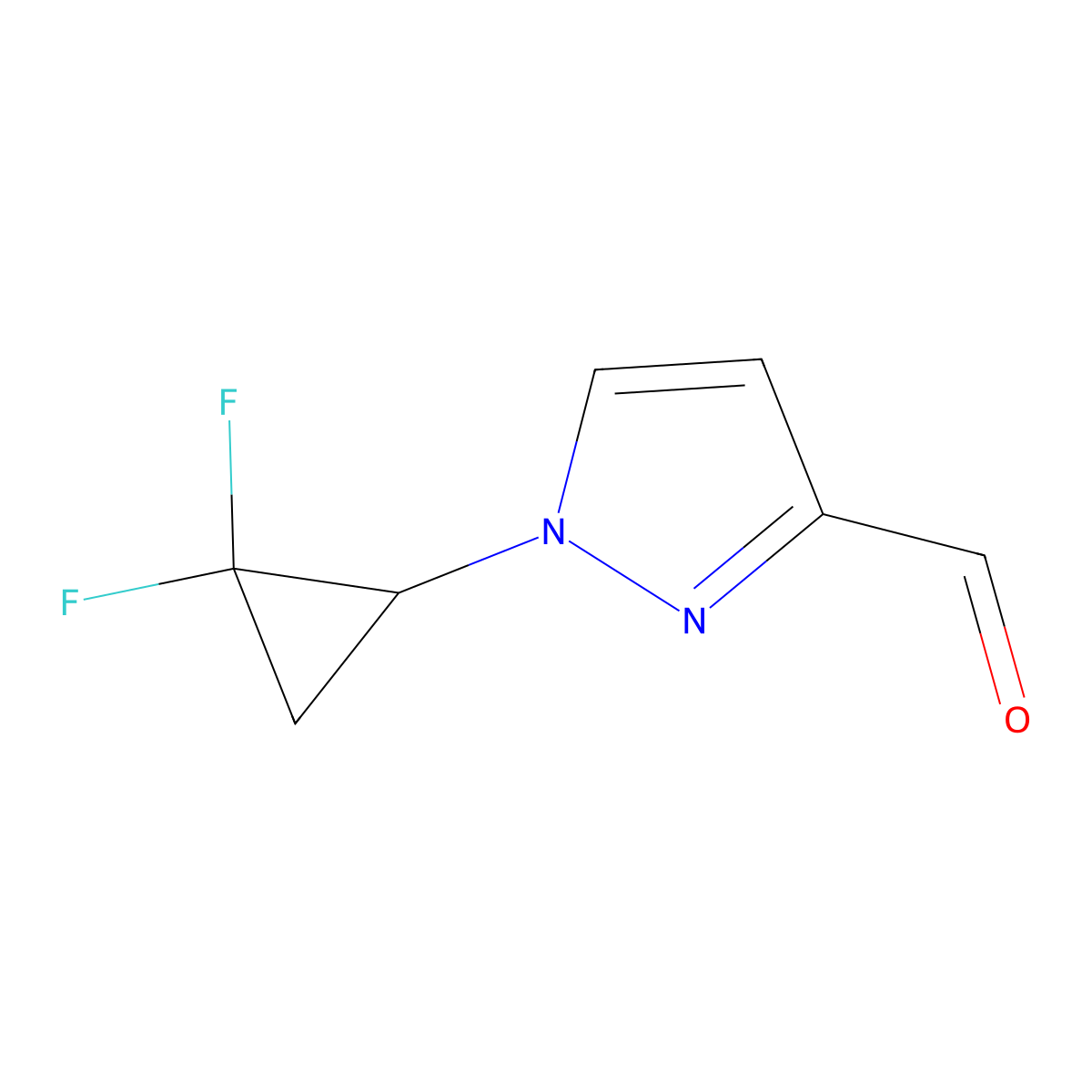 1-(2,2-difluorocyclopropyl)-1H-pyrazole-3-carbaldehyde molecular structure, CAS 2243515-73-1