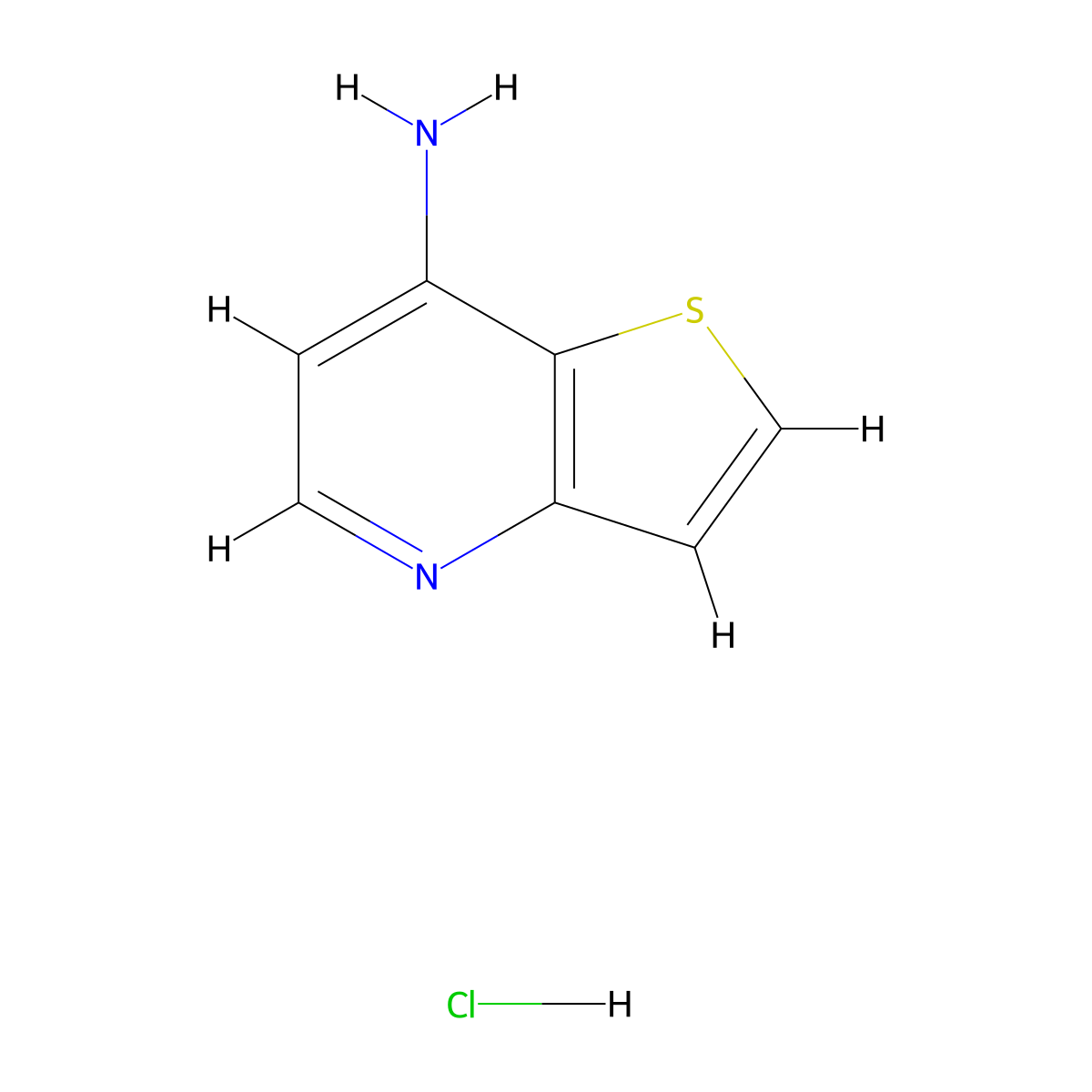 Thieno(3,2-b)pyridin-7-amine hydrochloride molecular structure, CAS 2243515-74-2