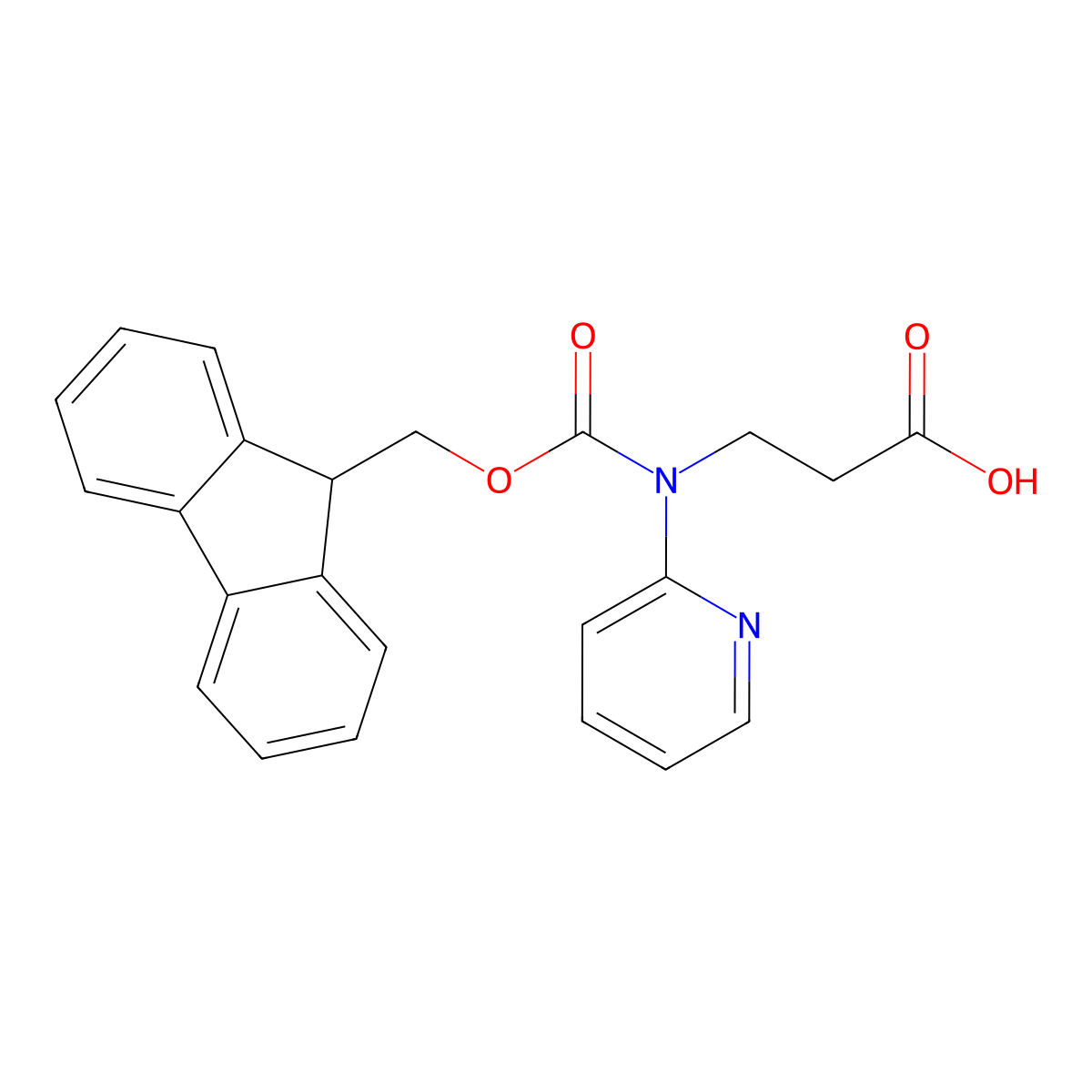 3-({[(9H-fluoren-9-yl)methoxy]carbonyl}(pyridin-2-yl)amino)propanoic acid molecular structure, CAS 2243515-75-3