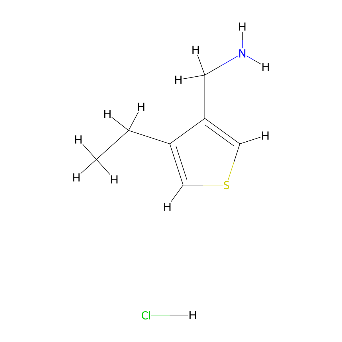 (4-Ethylthiophen-3-yl)methanamine hydrochloride molecular structure, CAS 2243515-78-6