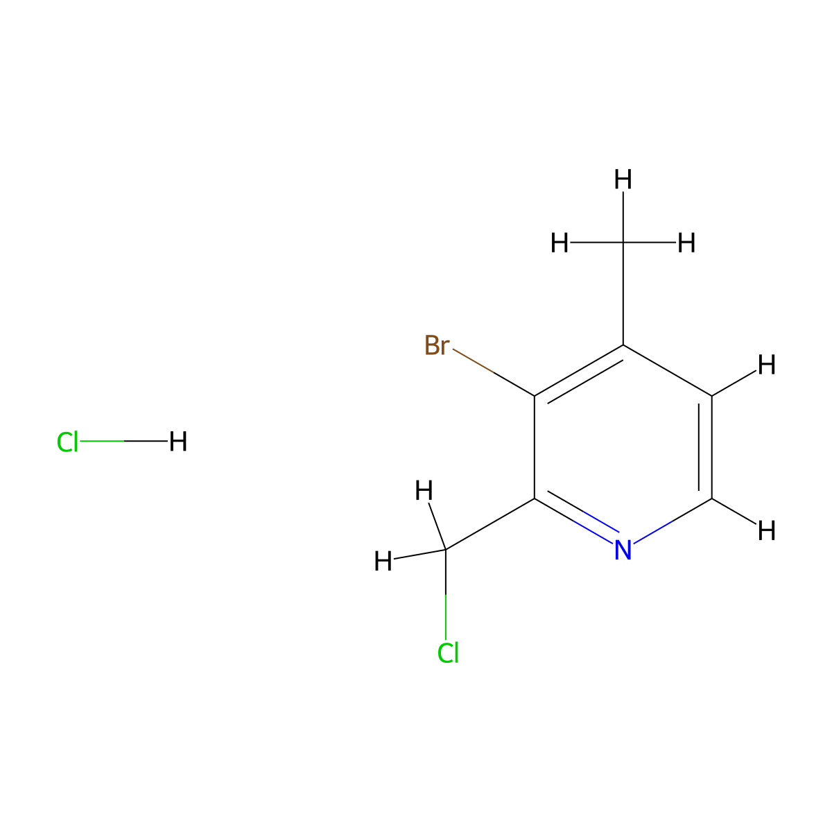 3-Bromo-2-(chloromethyl)-4-methylpyridine hydrochloride molecular structure, CAS 2243515-81-1