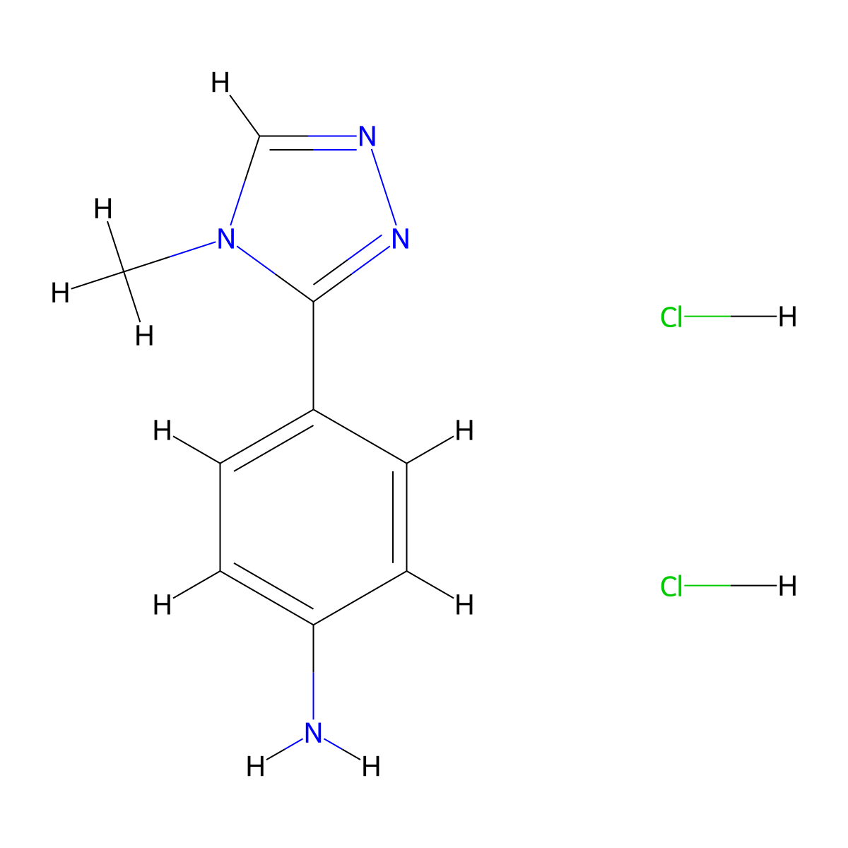 4-(4-methyl-4H-1,2,4-triazol-3-yl)aniline dihydrochloride molecular structure, CAS 2243515-88-8