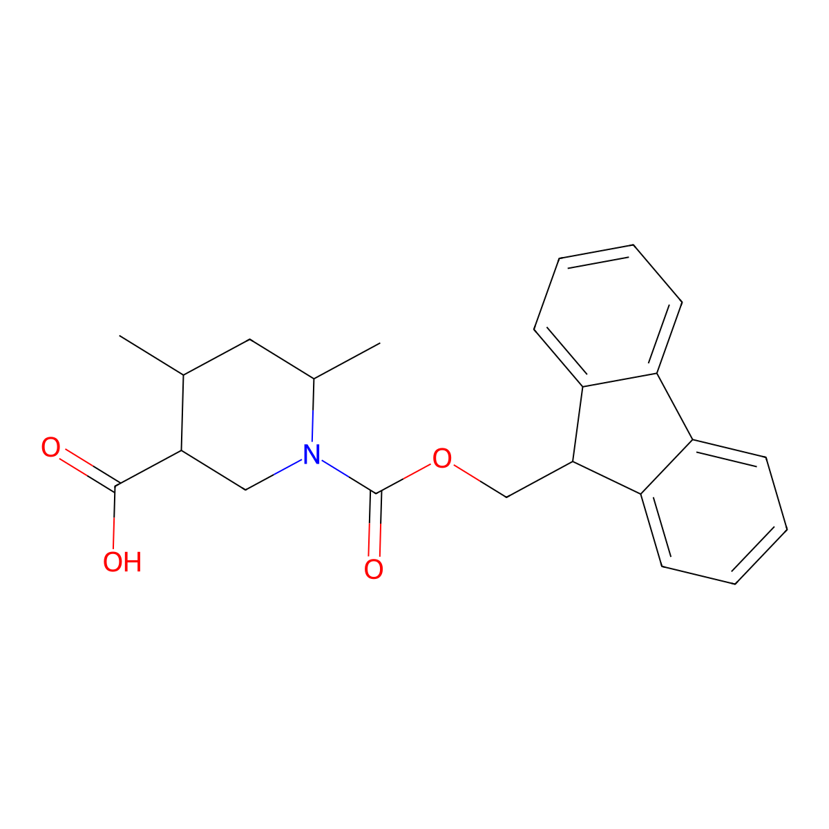 1-{[(9H-fluoren-9-yl)methoxy]carbonyl}-4,6-dimethylpiperidine-3-carboxylic acid molecular structure, CAS 2243515-93-5