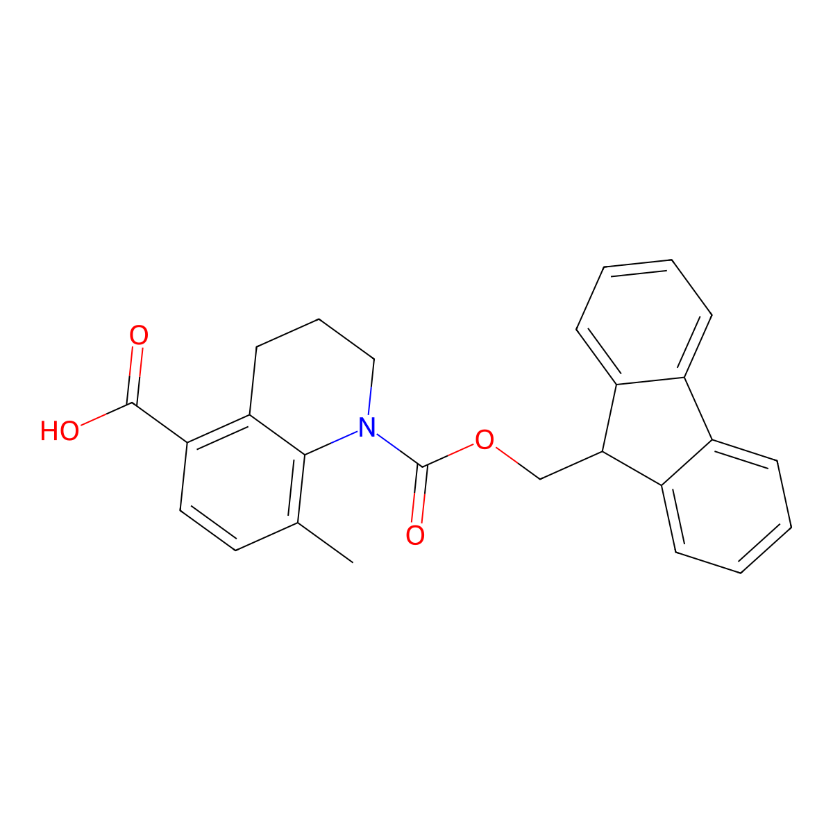 1-{[(9H-fluoren-9-yl)methoxy]carbonyl}-8-methyl-1,2,3,4-tetrahydroquinoline-5-carboxylic acid molecular structure, CAS 2243515-95-7