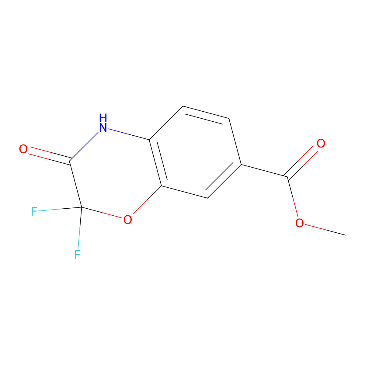 methyl 2,2-difluoro-3-oxo-3,4-dihydro-2H-1,4-benzoxazine-7-carboxylate molecular structure, CAS 2243515-96-8