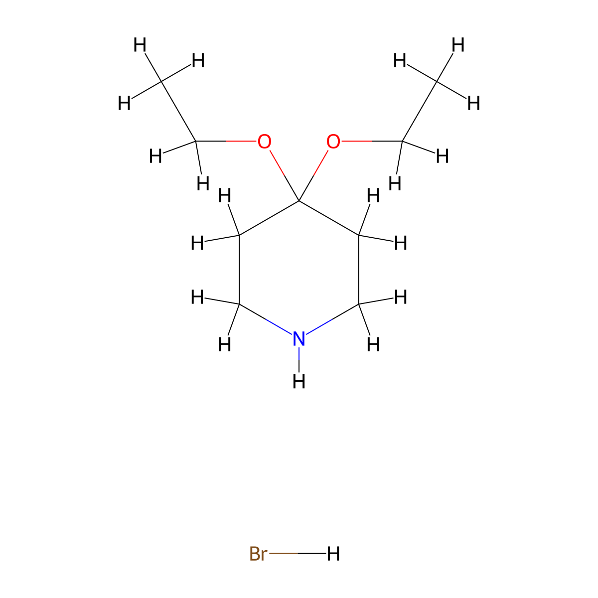 4,4-Diethoxypiperidinehydrobromide molecular structure, CAS 2243515-99-1