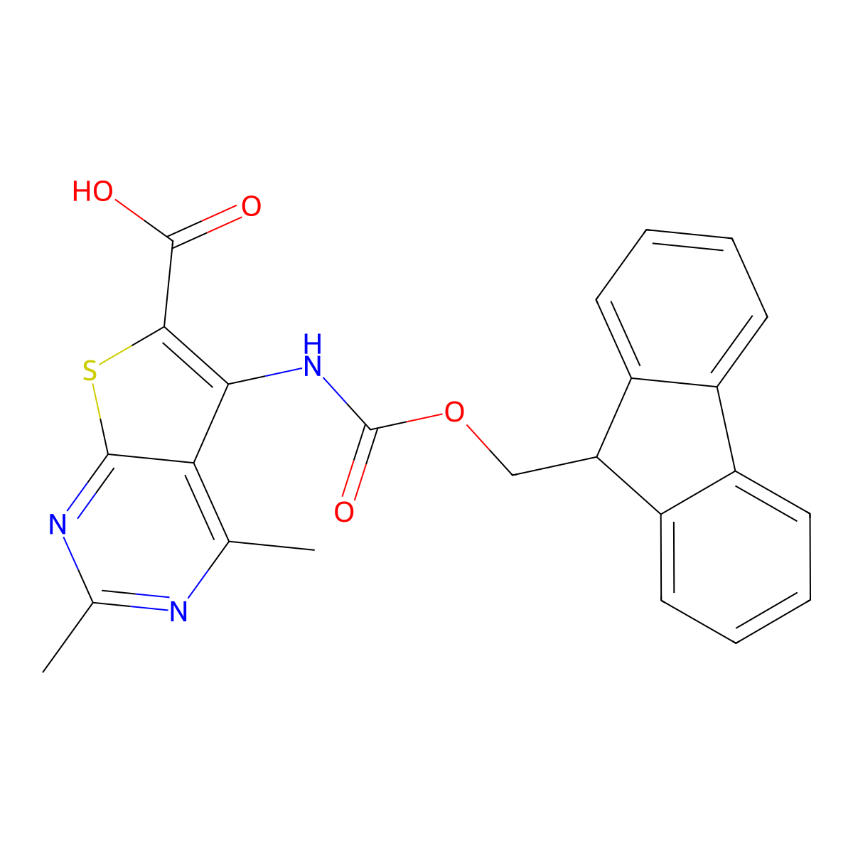 5-({[(9H-fluoren-9-yl)methoxy]carbonyl}amino)-2,4-dimethylthieno[2,3-d]pyrimidine-6-carboxylic acid molecular structure, CAS 2243516-04-1