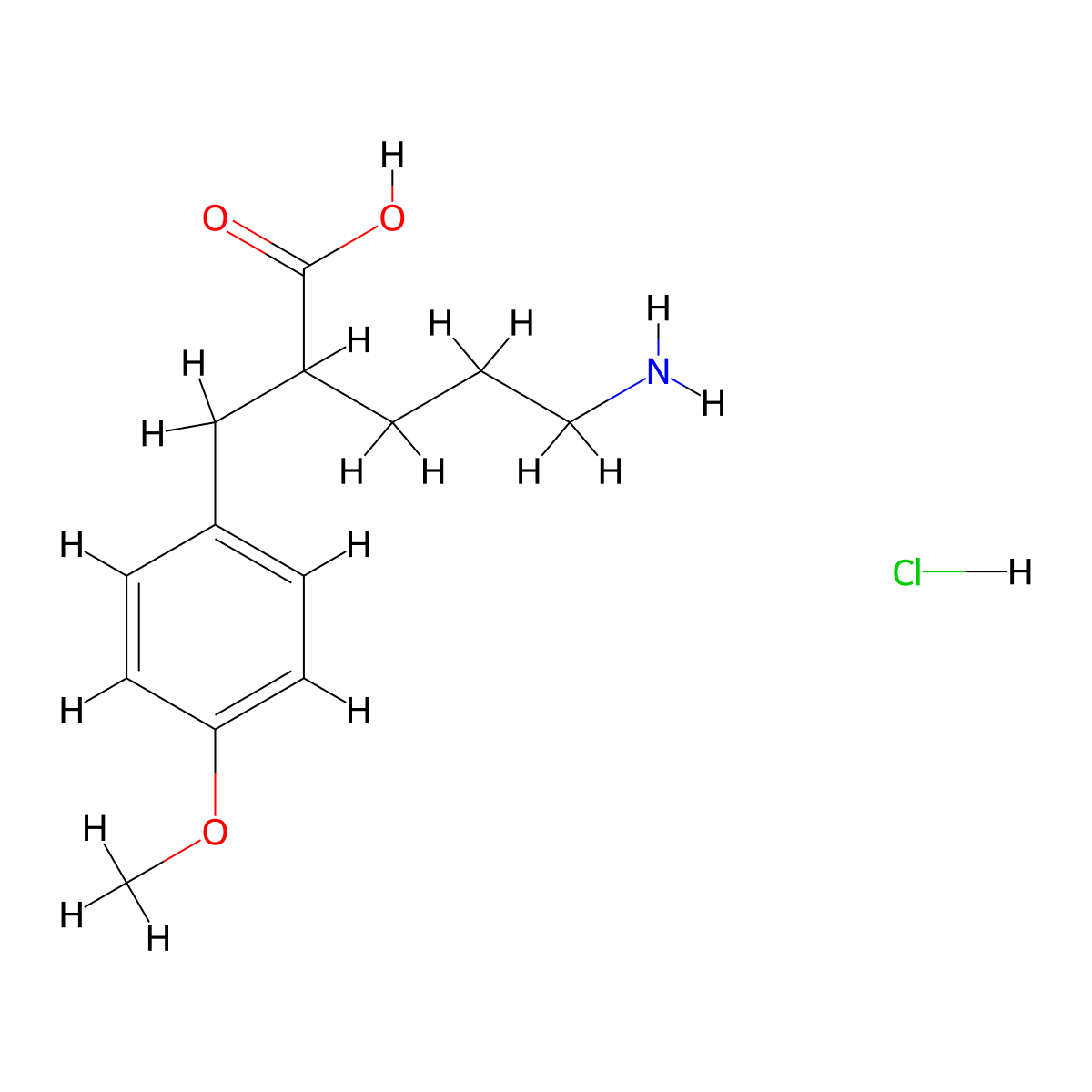 5-Amino-2-[(4-methoxyphenyl)methyl]pentanoic acid hydrochloride molecular structure, CAS 2243516-13-2