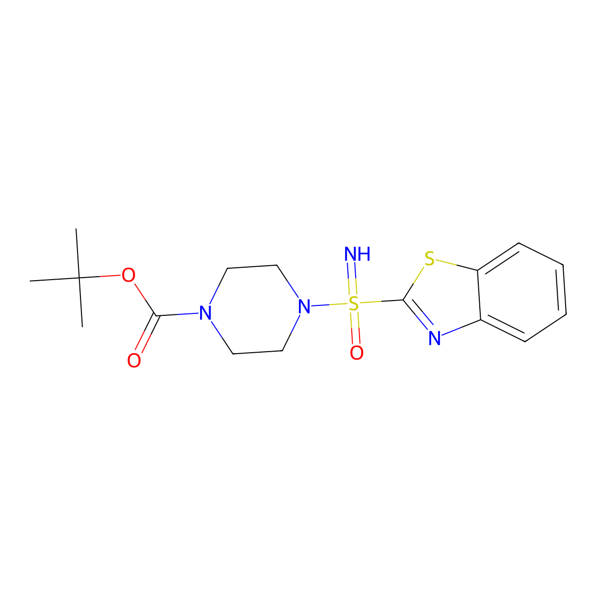 Tert-butyl 4-((1,3-benzothiazol-2-yl)imino-lambda6-sulfanyl)piperazine-1-carboxylate molecular structure, CAS 2243516-18-7