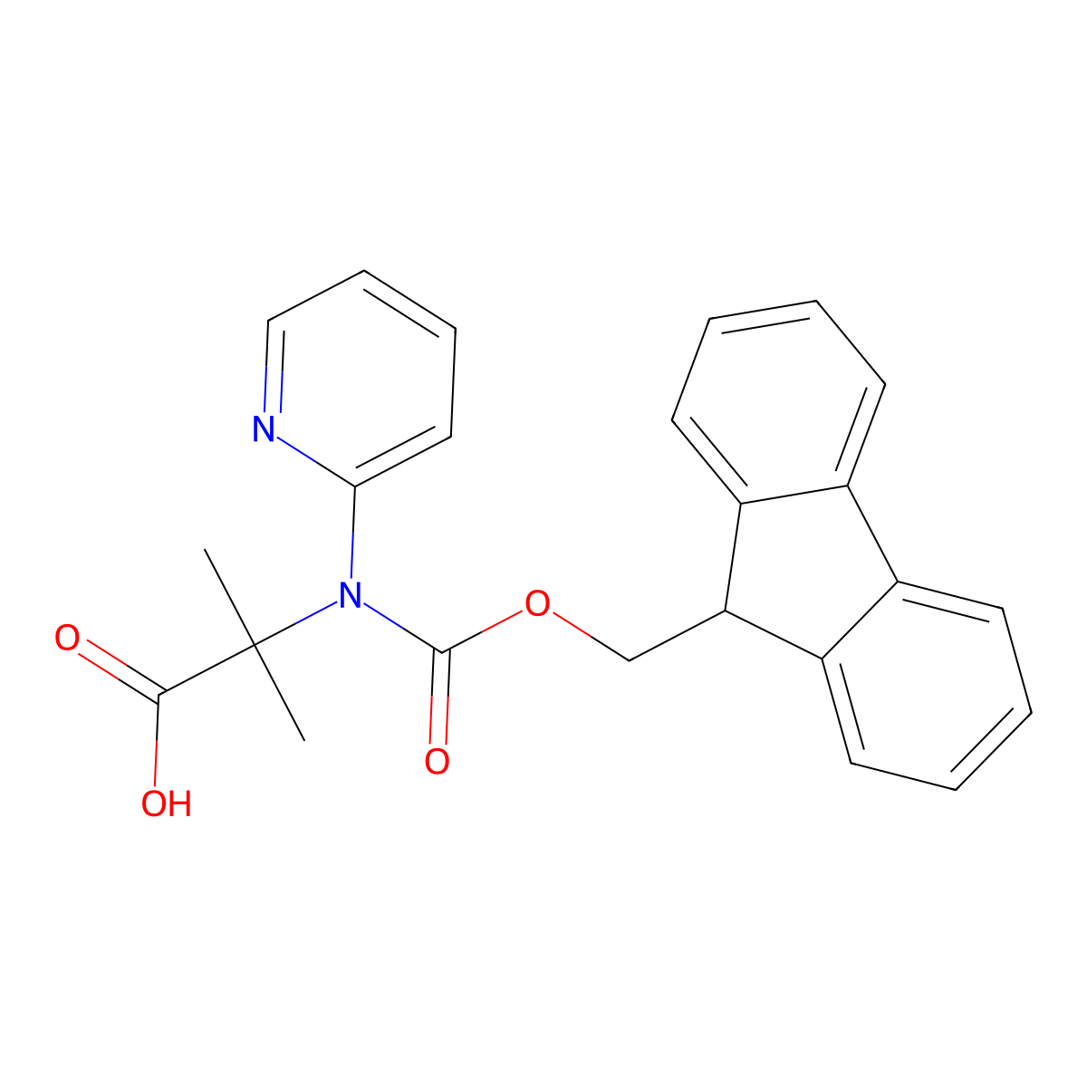 2-({[(9H-fluoren-9-yl)methoxy]carbonyl}(pyridin-2-yl)amino)-2-methylpropanoic acid molecular structure, CAS 2243516-21-2