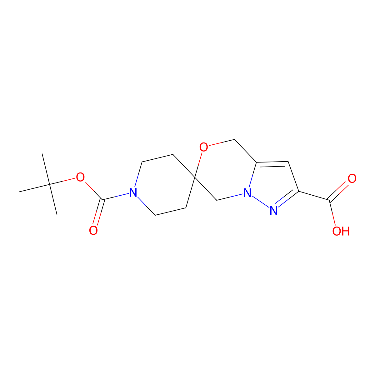 1-[(Tert-butoxy)carbonyl]-4',7'-dihydrospiro[piperidine-4,6'-pyrazolo[3,2-c][1,4]oxazine]-2'-carboxylicacid molecular structure, CAS 2243516-26-7