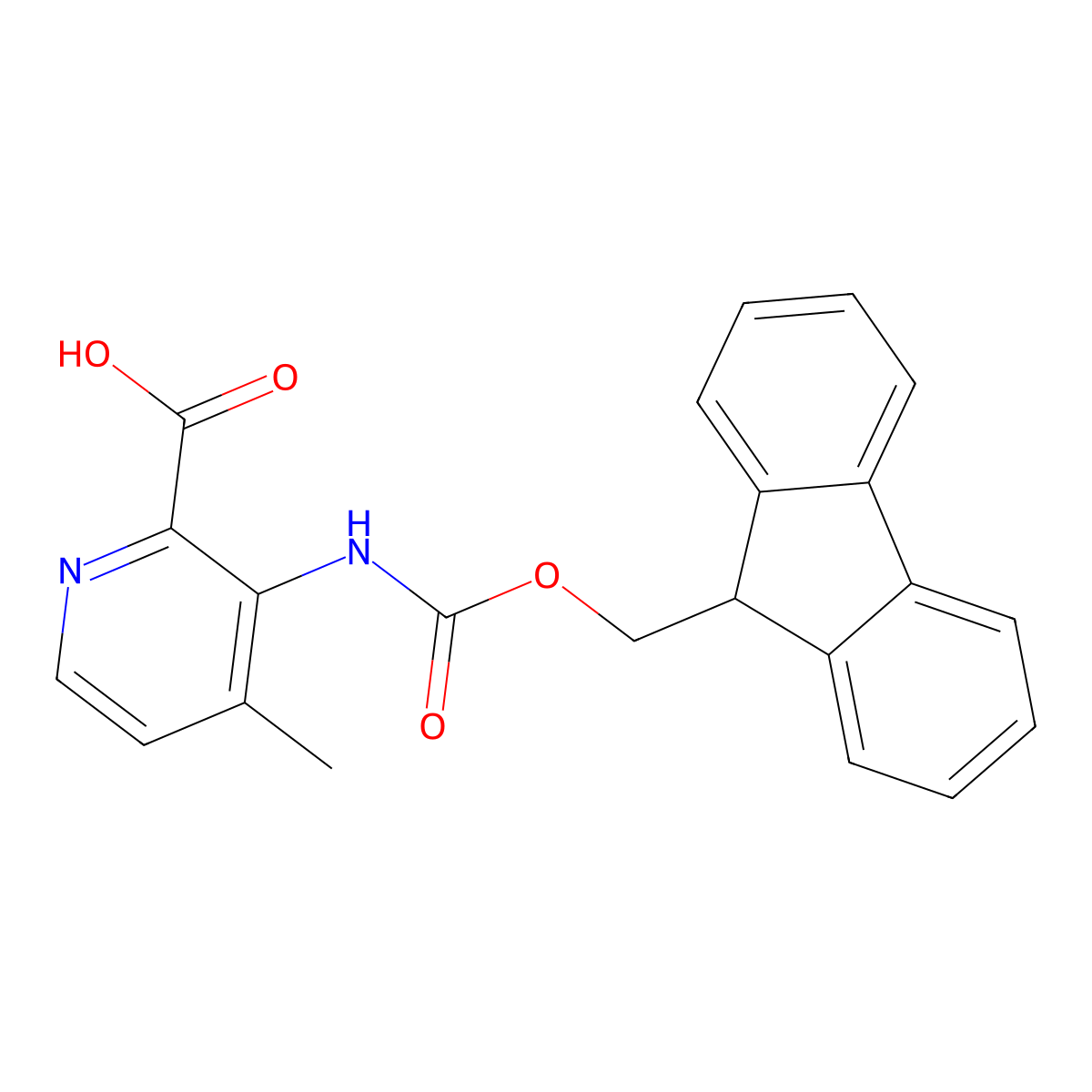 3-({[(9H-fluoren-9-yl)methoxy]carbonyl}amino)-4-methylpyridine-2-carboxylic acid molecular structure, CAS 2243516-27-8