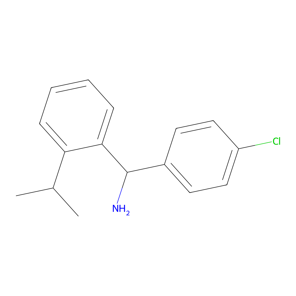 (4-Chlorophenyl)[2-(propan-2-yl)phenyl]methanamine molecular structure, CAS 2243516-31-4