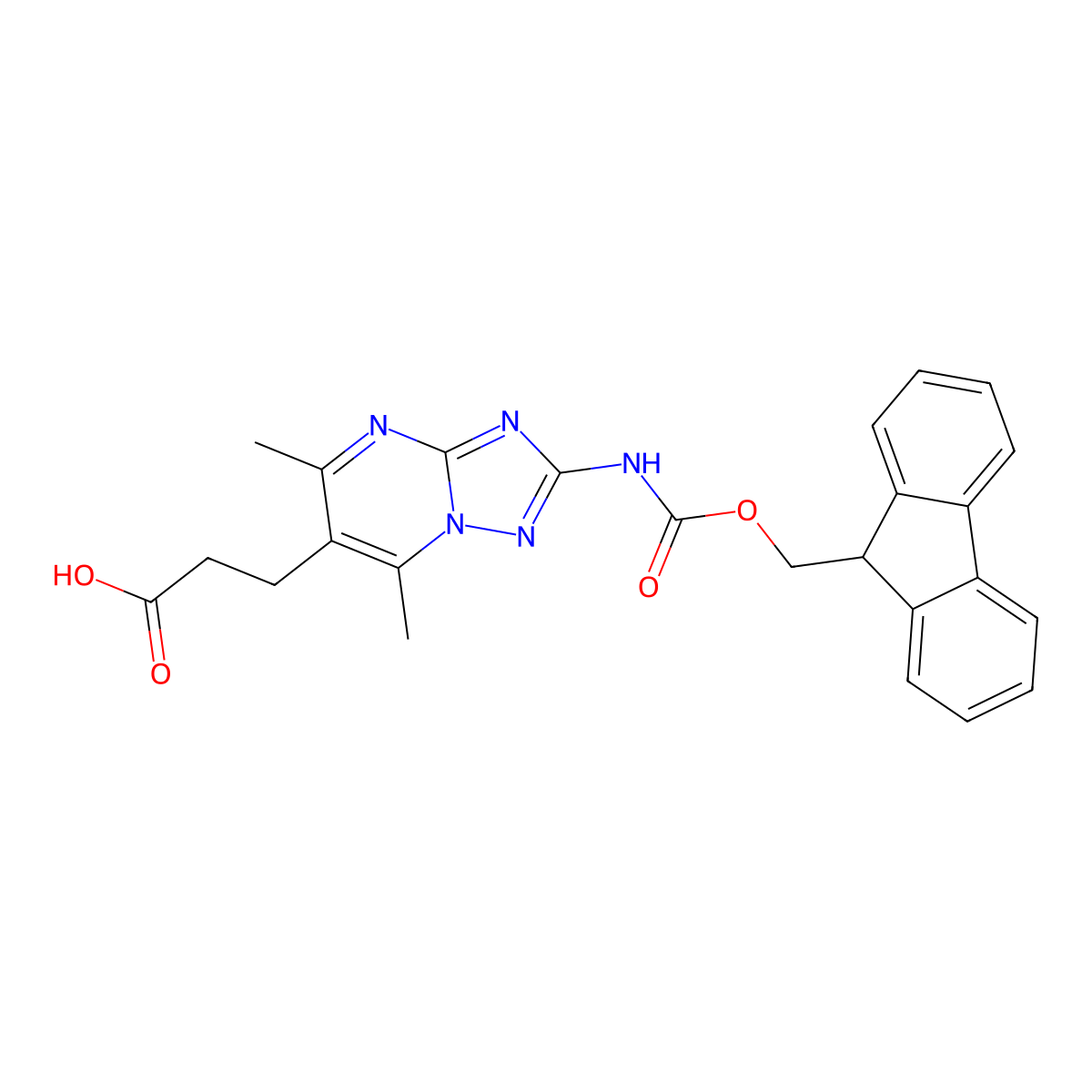 3-[2-({[(9H-fluoren-9-yl)methoxy]carbonyl}amino)-5,7-dimethyl-[1,2,4]triazolo[1,5-a]pyrimidin-6-yl]propanoic acid molecular structure, CAS 2243516-32-5
