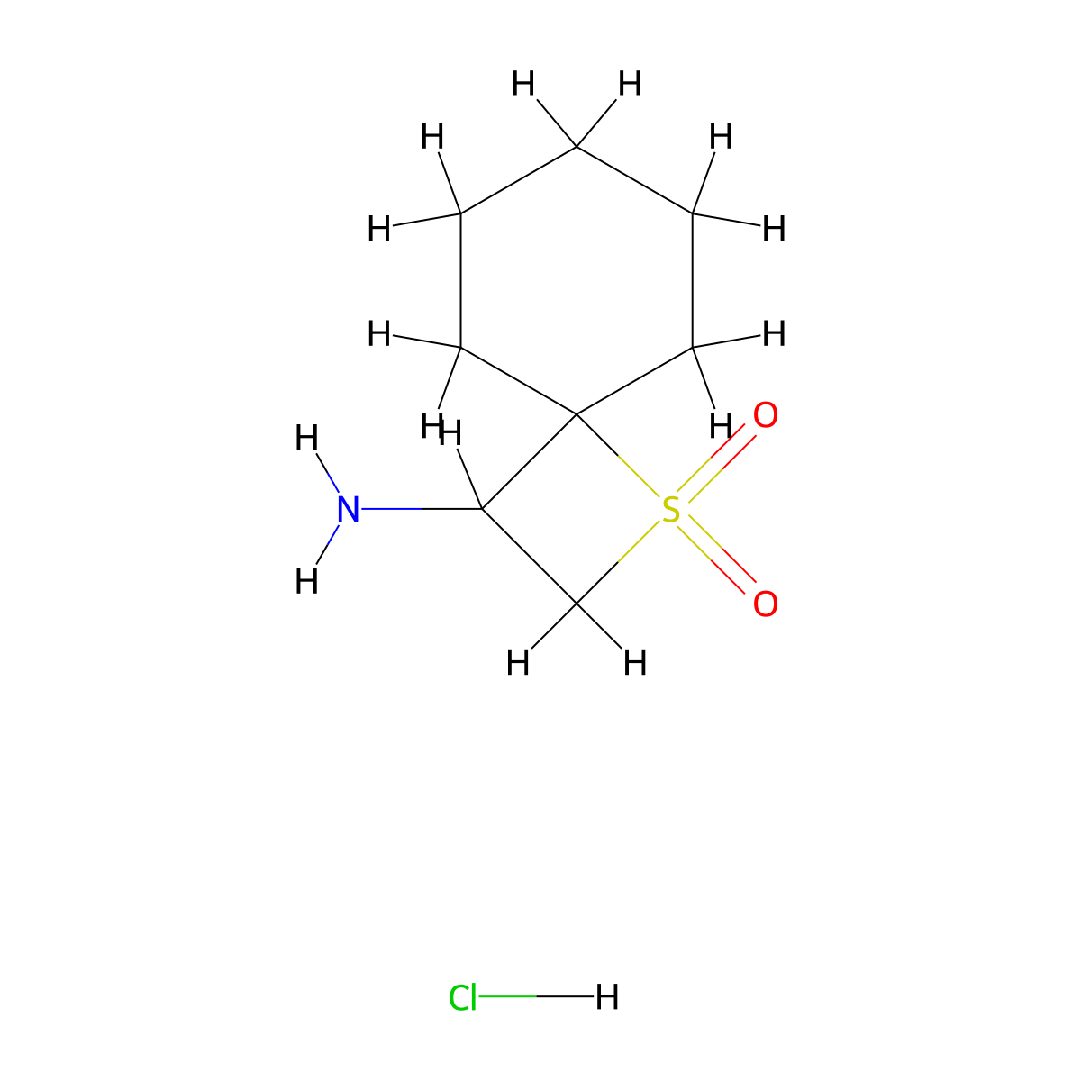 3-Amino-1lambda6-thiaspiro[3.5]nonane-1,1-dione hydrochloride molecular structure, CAS 2243516-34-7