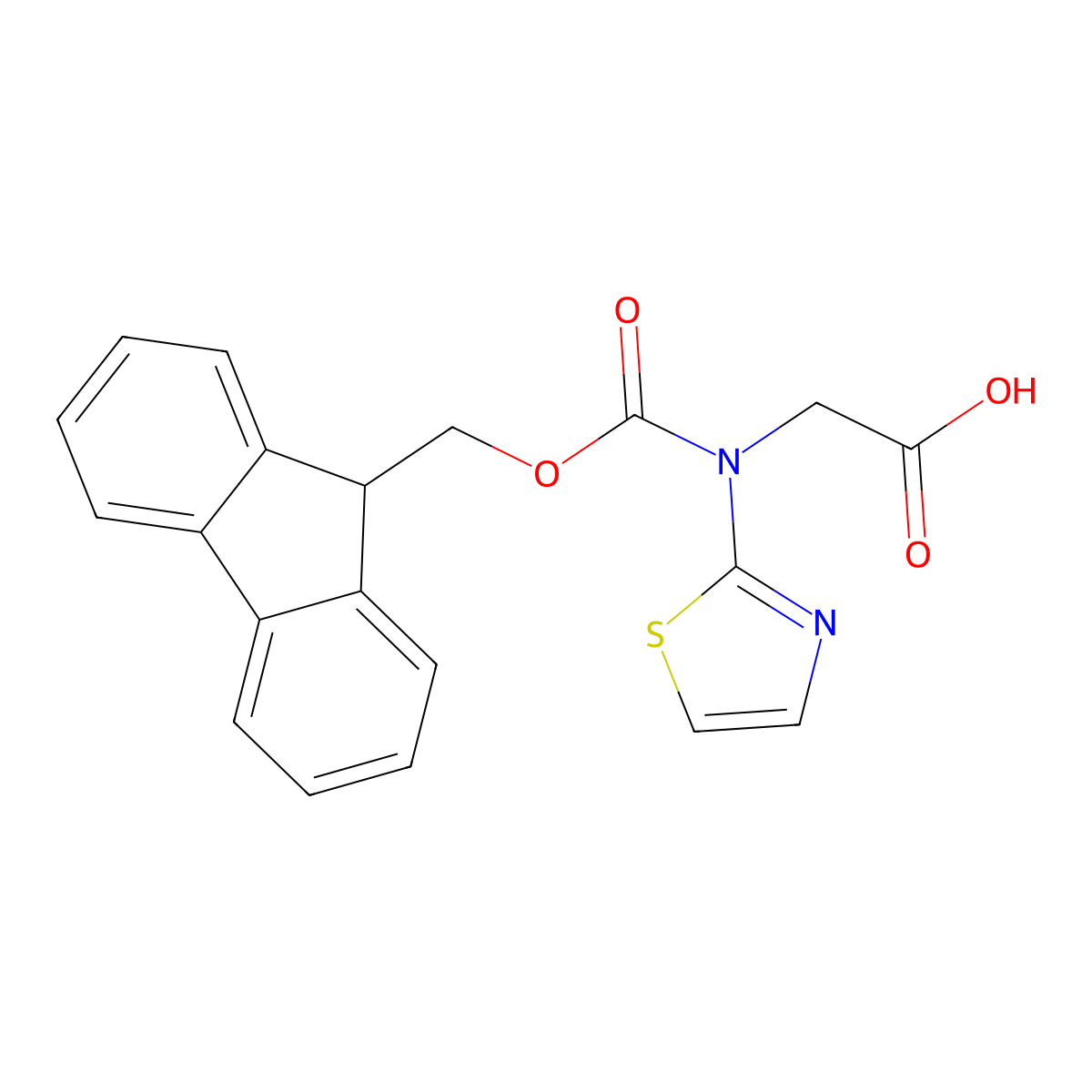 2-({[(9H-fluoren-9-yl)methoxy]carbonyl}(1,3-thiazol-2-yl)amino)acetic acid molecular structure, CAS 2243516-44-9