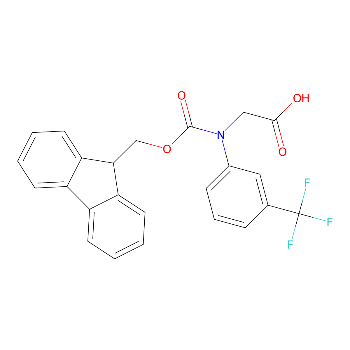 2-({[(9H-fluoren-9-yl)methoxy]carbonyl}[3-(trifluoromethyl)phenyl]amino)acetic acid molecular structure, CAS 2243516-51-8