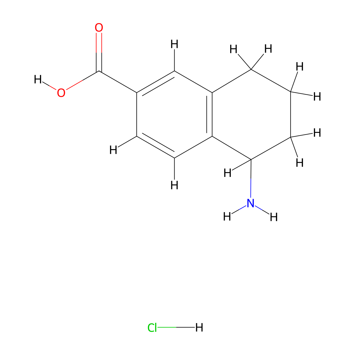 5-Amino-5,6,7,8-tetrahydronaphthalene-2-carboxylic acid hydrochloride molecular structure, CAS 2243516-52-9