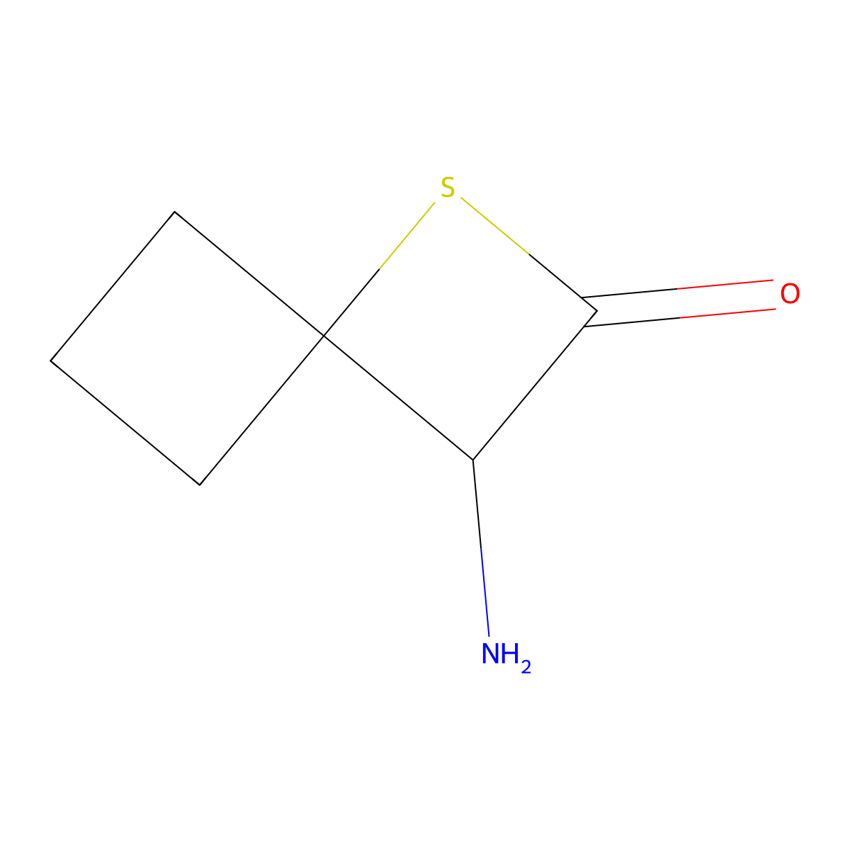 3-Amino-1-thiaspiro[3.3]heptan-2-one molecular structure, CAS 2243516-60-9
