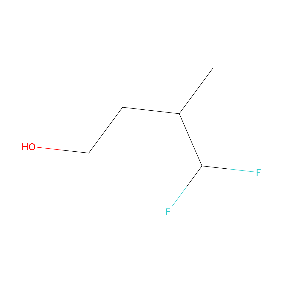 4,4-Difluoro-3-methylbutan-1-ol molecular structure, CAS 2243516-65-4