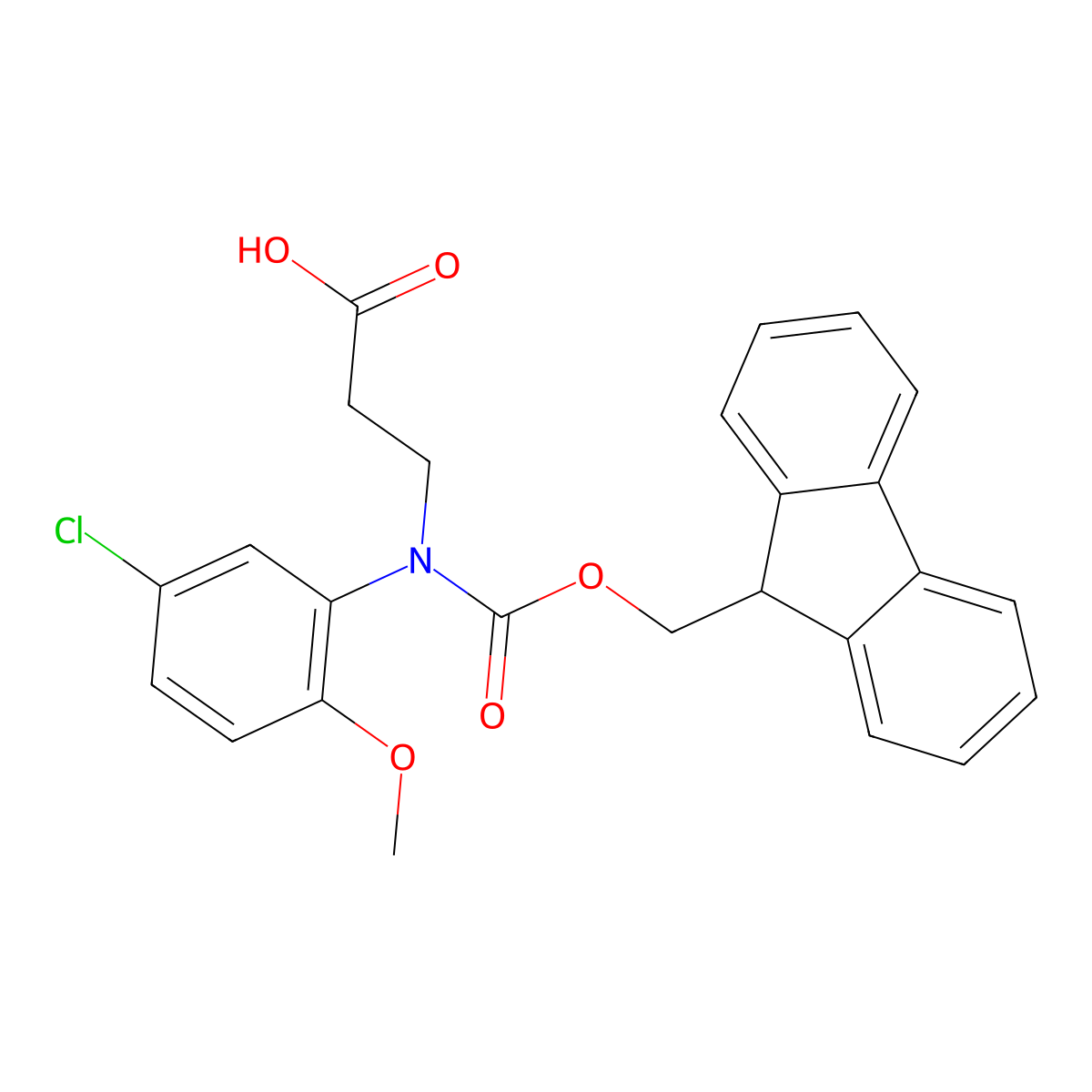3-[(5-chloro-2-methoxyphenyl)({[(9H-fluoren-9-yl)methoxy]carbonyl})amino]propanoic acid molecular structure, CAS 2243516-72-3