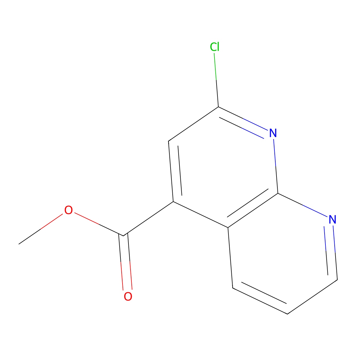 Methyl 2-chloro-1,8-naphthyridine-4-carboxylate molecular structure, CAS 2243516-73-4