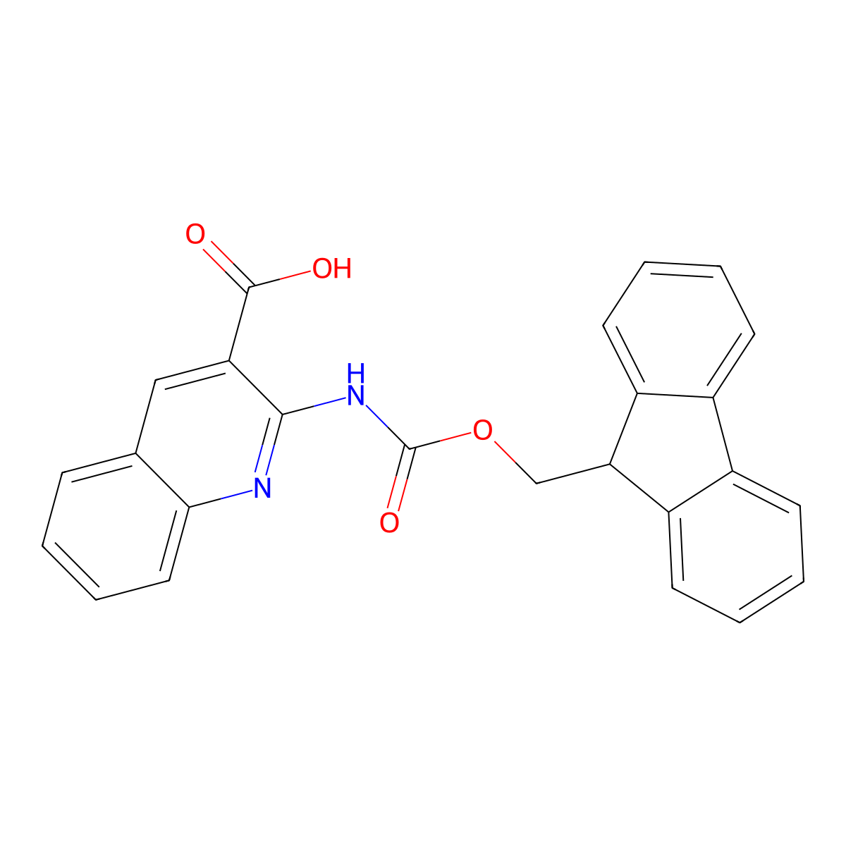 2-({[(9H-fluoren-9-yl)methoxy]carbonyl}amino)quinoline-3-carboxylic acid molecular structure, CAS 2243516-74-5