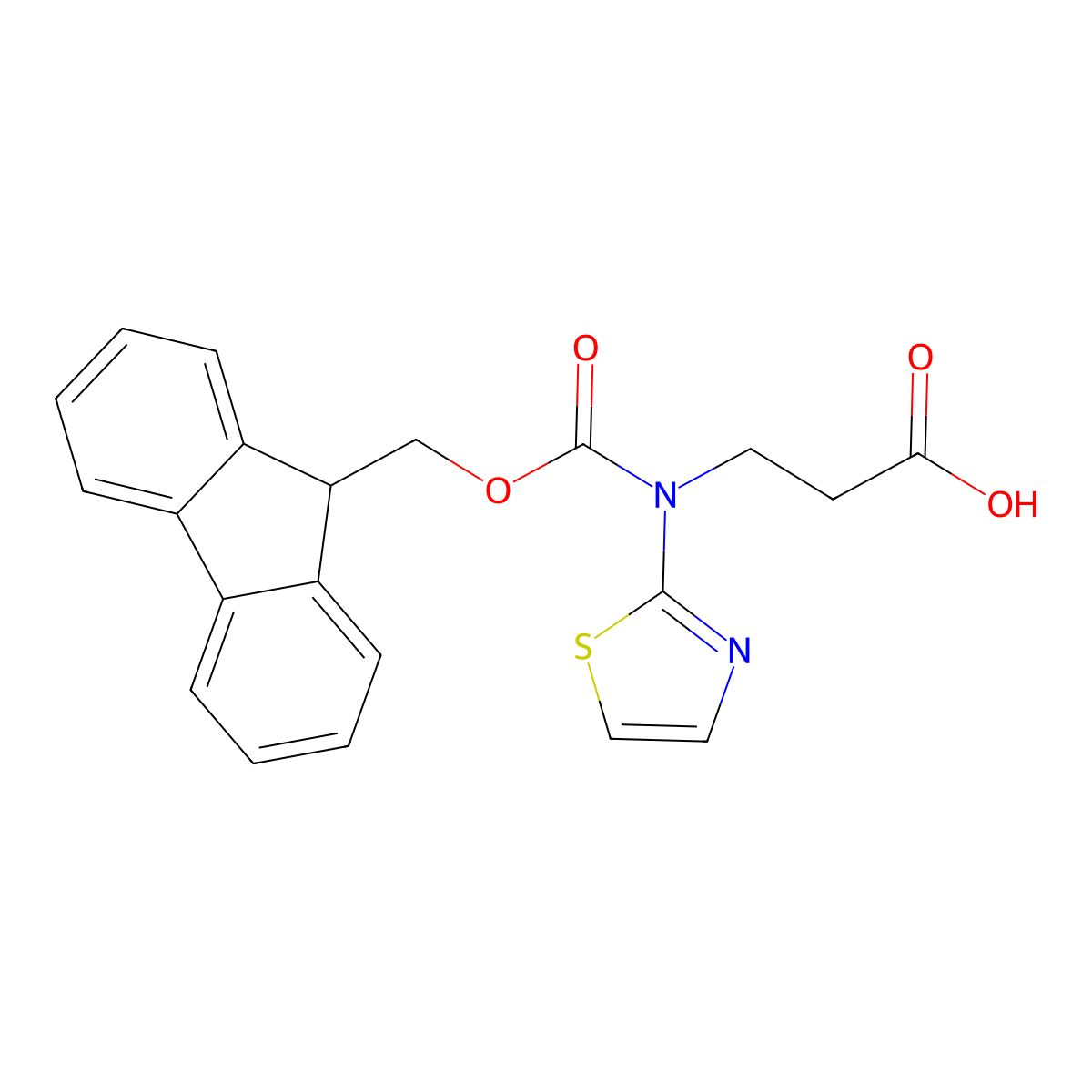 3-({[(9H-fluoren-9-yl)methoxy]carbonyl}(1,3-thiazol-2-yl)amino)propanoic acid molecular structure, CAS 2243516-75-6