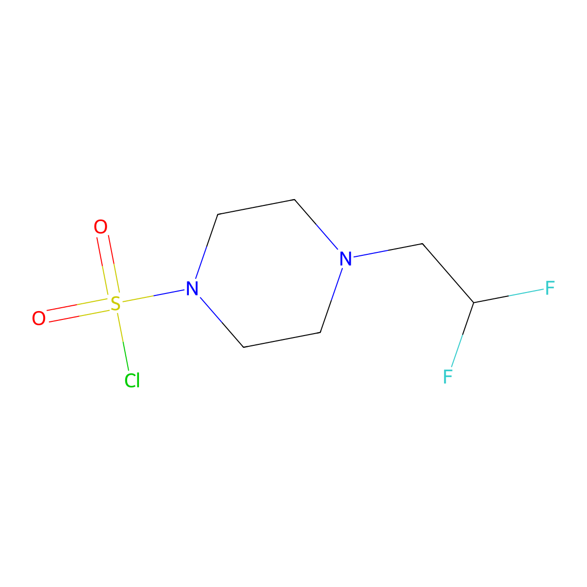 4-(2,2-Difluoroethyl)piperazine-1-sulfonyl chloride molecular structure, CAS 2243516-81-4