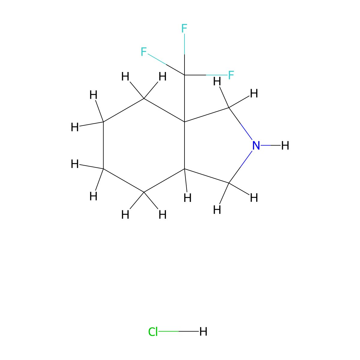 3a-(trifluoromethyl)-octahydro-1H-isoindolehydrochloride molecular structure, CAS 2243520-59-2