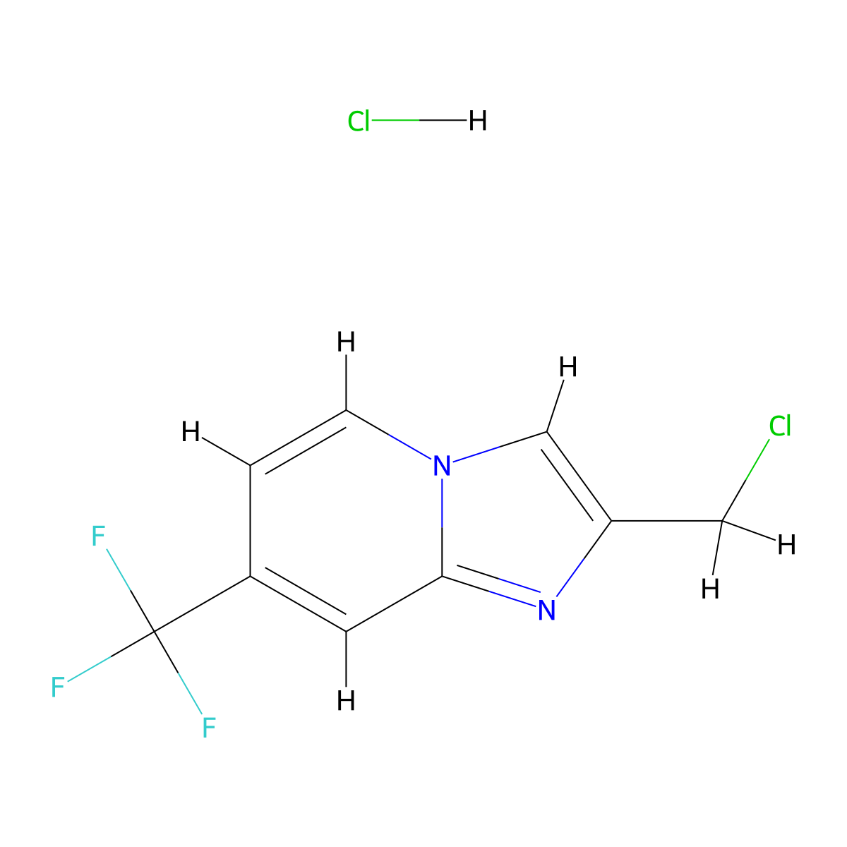 2-(Chloromethyl)-7-(trifluoromethyl)imidazo[1,2-a]pyridine hydrochloride molecular structure, CAS 2243520-67-2