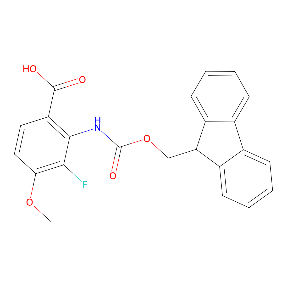 2-({[(9H-fluoren-9-yl)methoxy]carbonyl}amino)-3-fluoro-4-methoxybenzoic acid molecular structure, CAS 2243520-68-3
