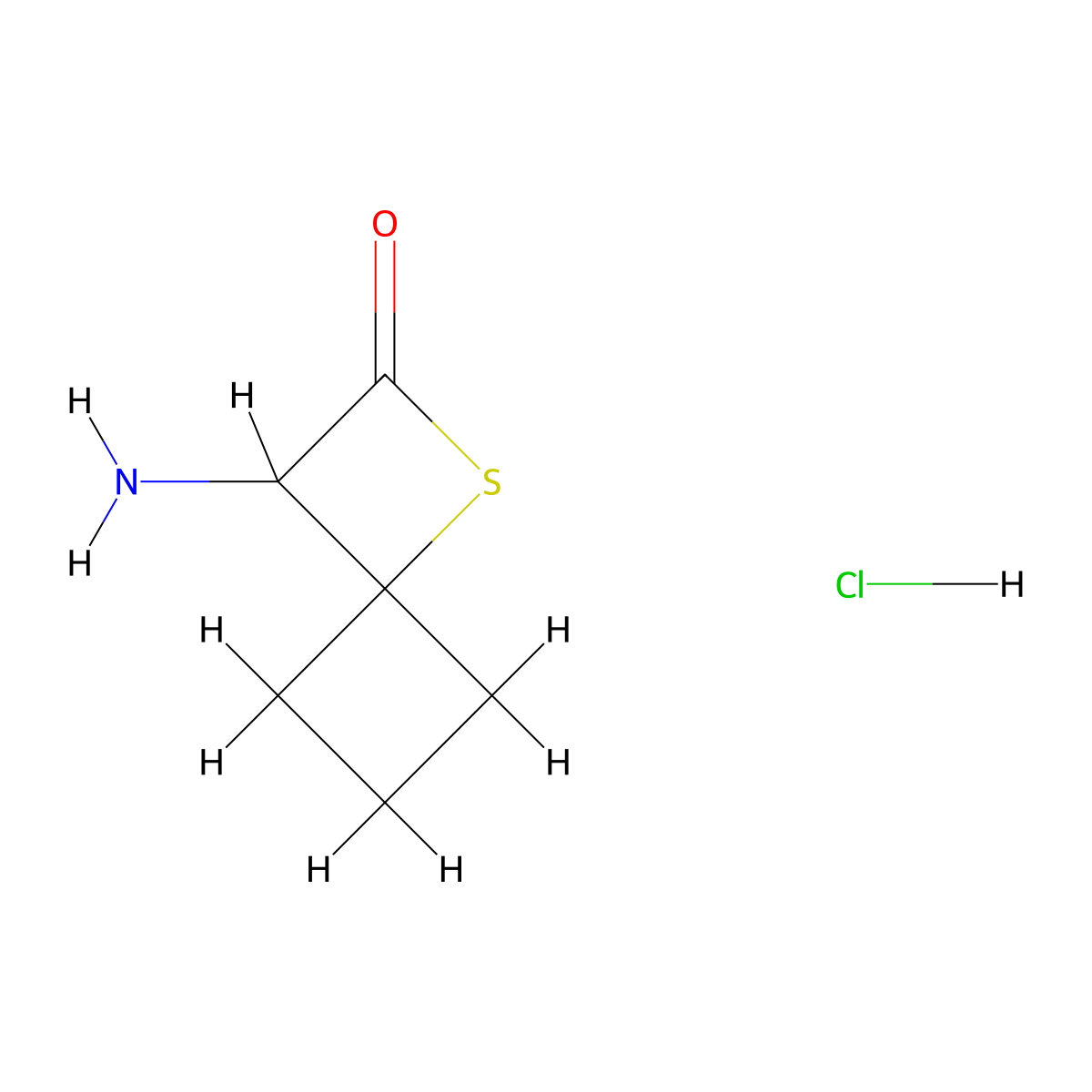 3-Amino-1-thiaspiro[3.3]heptan-2-one hydrochloride molecular structure, CAS 2243520-73-0