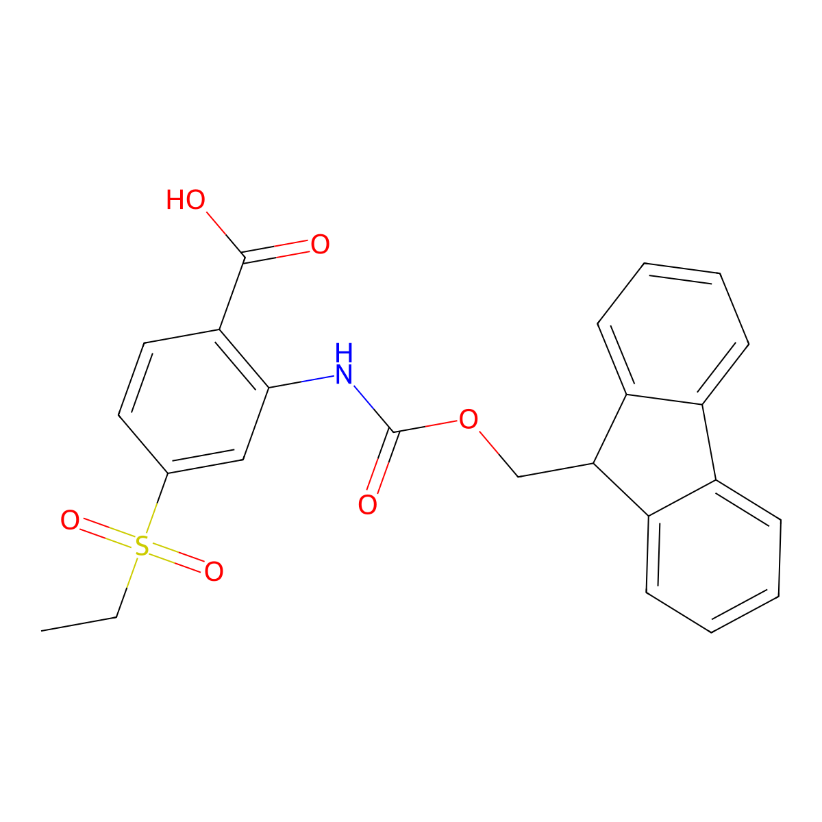 4-(ethanesulfonyl)-2-({[(9H-fluoren-9-yl)methoxy]carbonyl}amino)benzoic acid molecular structure, CAS 2243520-75-2