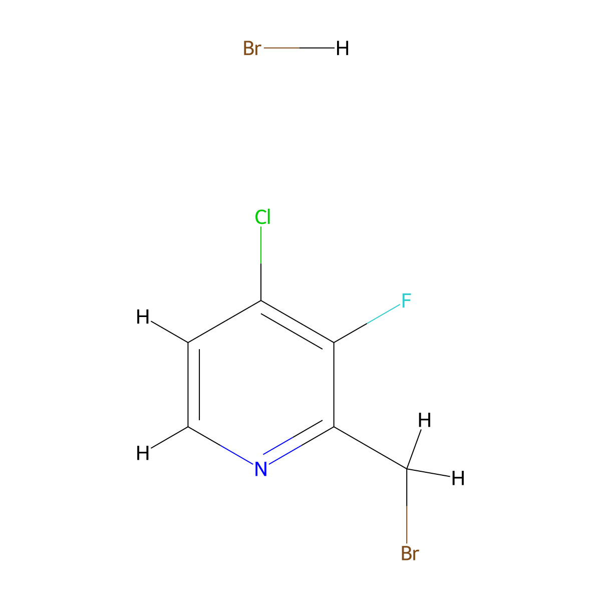 2-(Bromomethyl)-4-chloro-3-fluoropyridine hydrobromide molecular structure, CAS 2243521-18-6