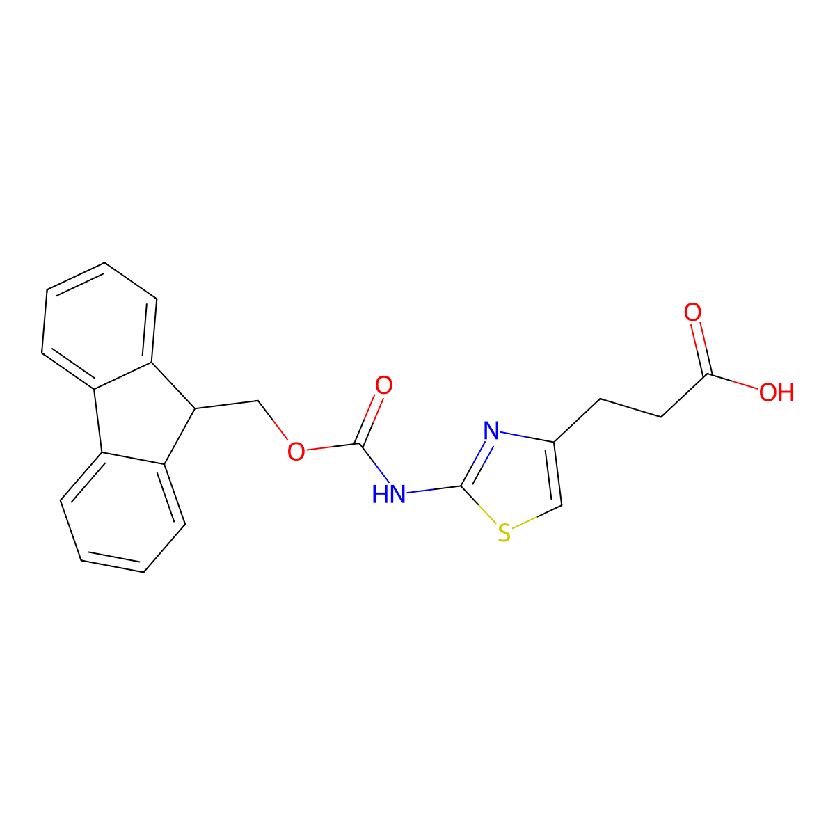 3-[2-({[(9H-fluoren-9-yl)methoxy]carbonyl}amino)-1,3-thiazol-4-yl]propanoic acid molecular structure, CAS 2243521-29-9