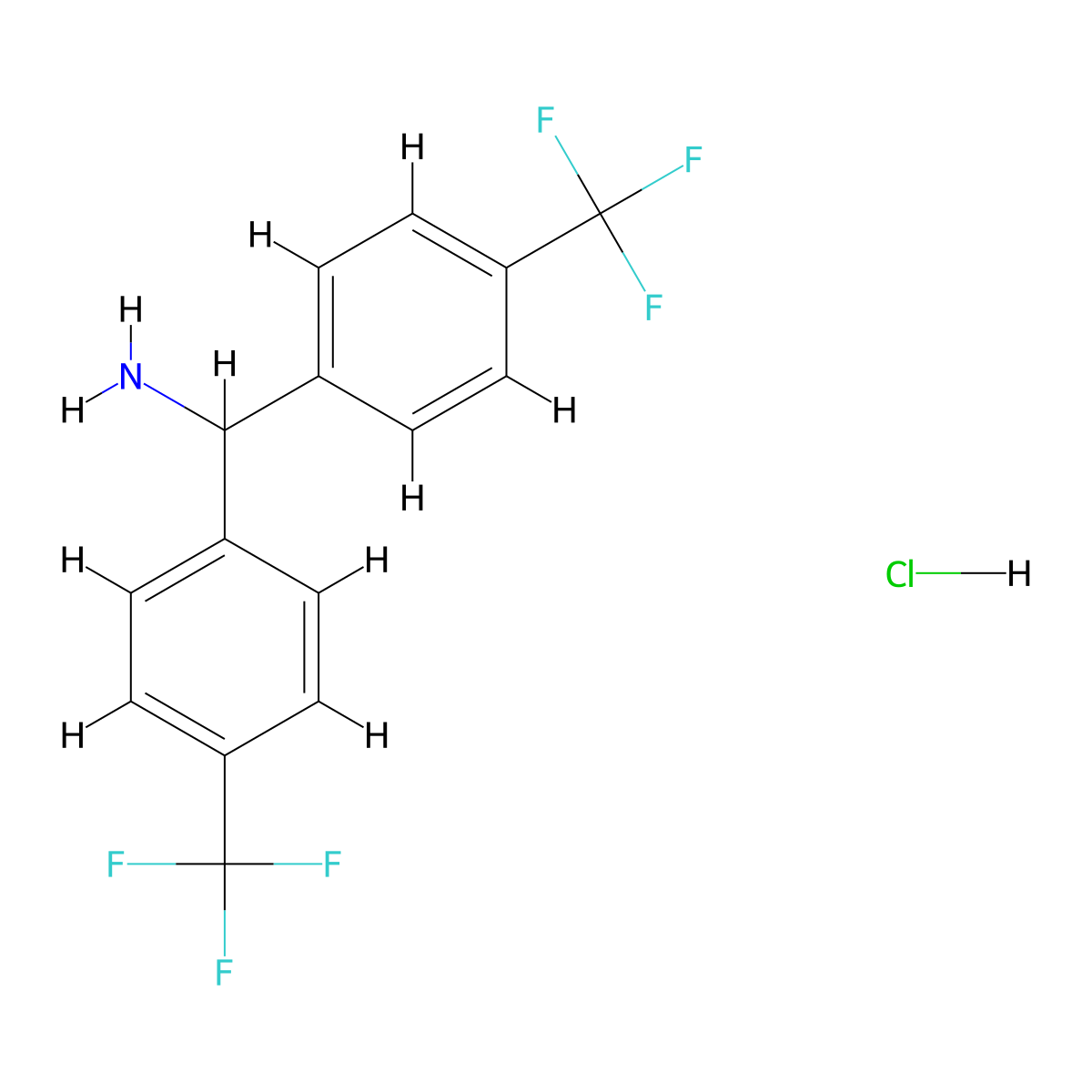 1,1-Bis[4-(trifluoromethyl)phenyl]methanamine hydrochloride molecular structure, CAS 2243521-30-2