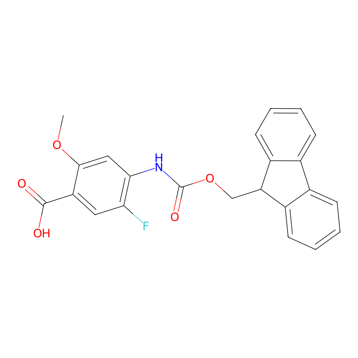 4-({[(9H-fluoren-9-yl)methoxy]carbonyl}amino)-5-fluoro-2-methoxybenzoic acid molecular structure, CAS 2243521-34-6