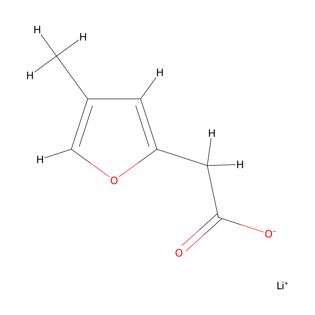 Lithium(1+) ion 2-(4-methylfuran-2-yl)acetate molecular structure, CAS 2243521-36-8