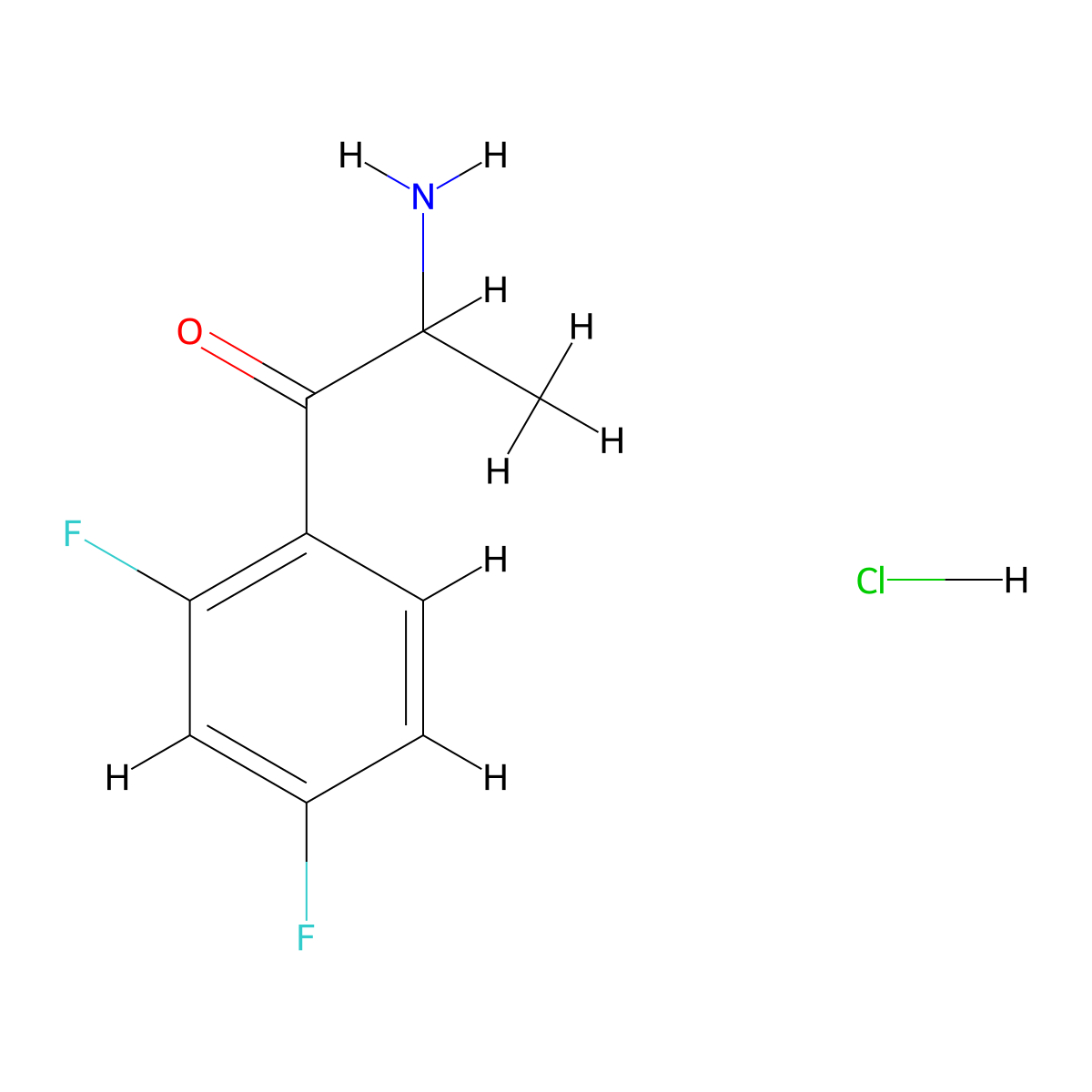 2-Amino-1-(2,4-difluorophenyl)propan-1-one hydrochloride molecular structure, CAS 2243521-41-5