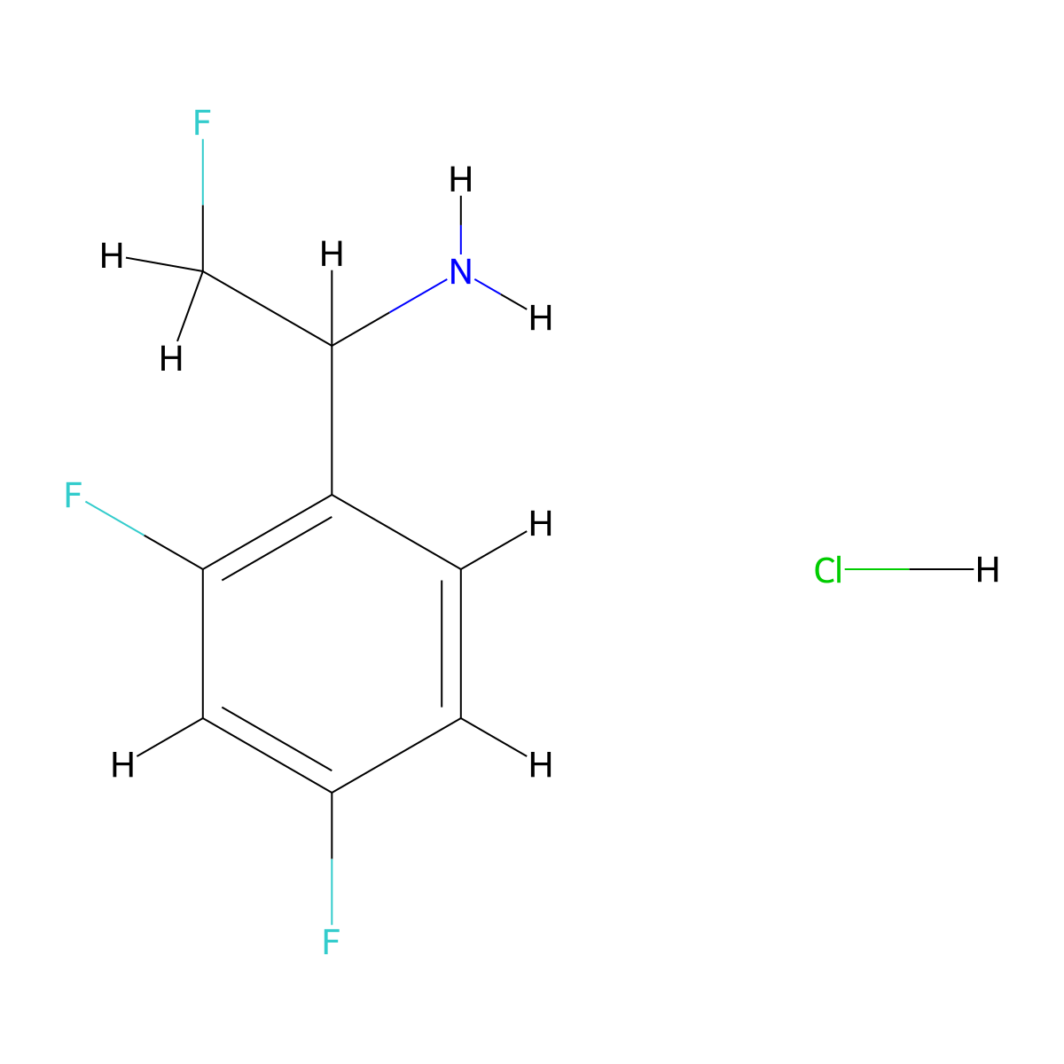 1-(2,4-Difluorophenyl)-2-fluoroethanamine;hydrochloride molecular structure, CAS 2243521-48-2